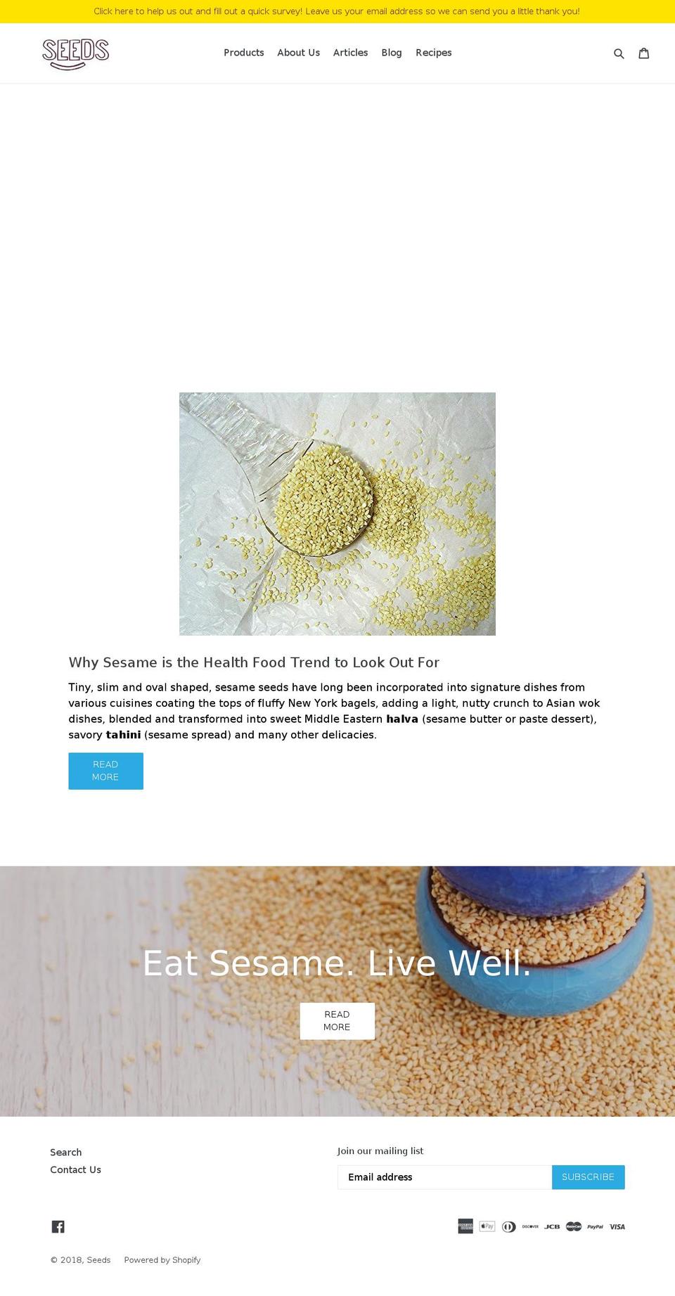 sesameandfriends.com — Shopify storefront screenshot