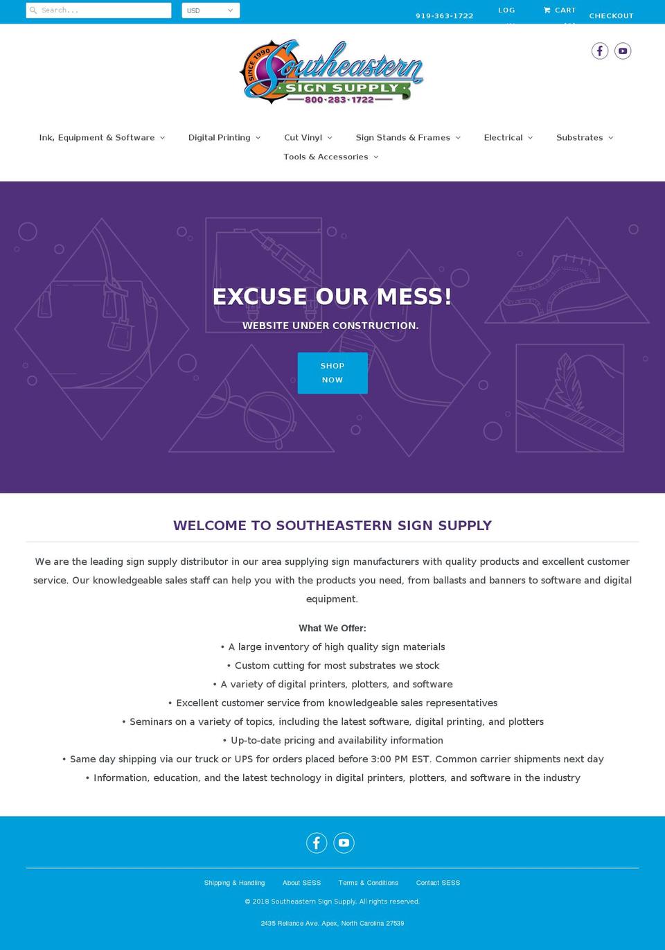 sesignsupply.com shopify website screenshot