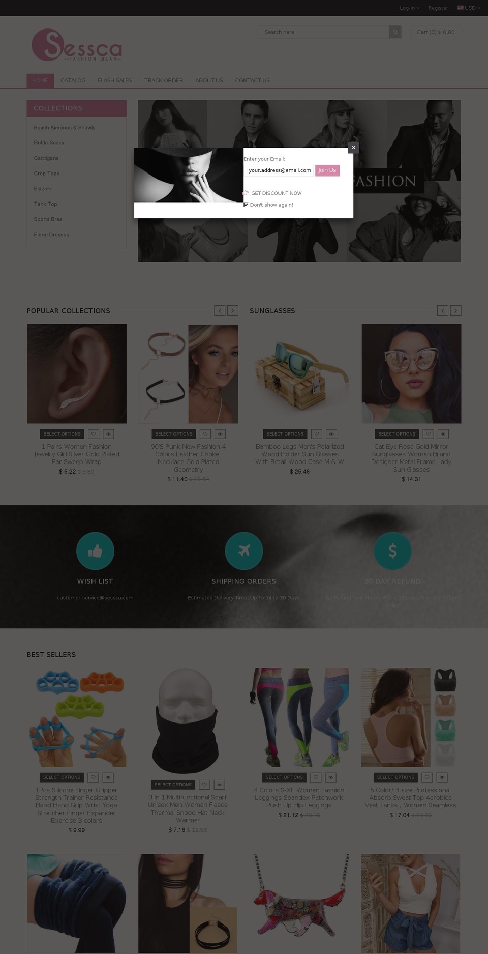 Custom dc improved Shopify theme site example sessca.com