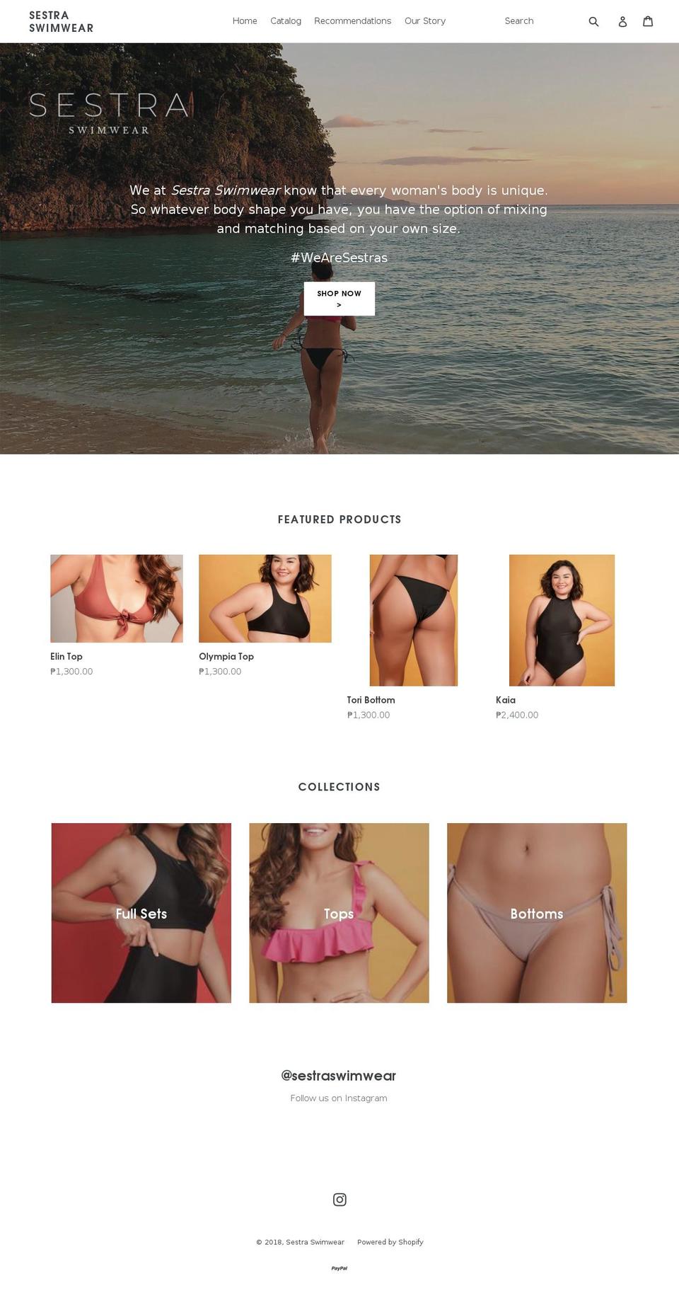 sestraswimwear.com shopify website screenshot