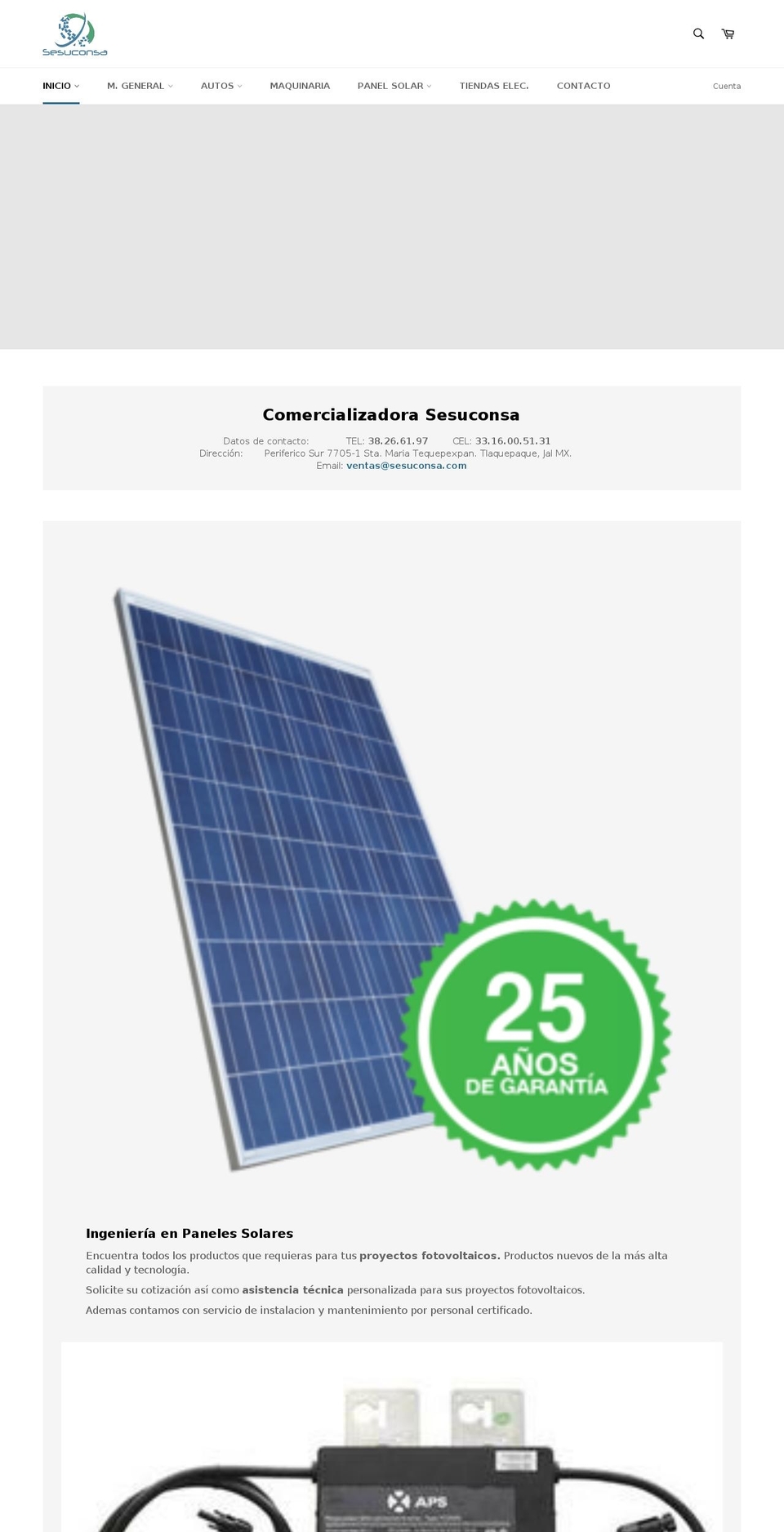 sesuconsa.com shopify website screenshot