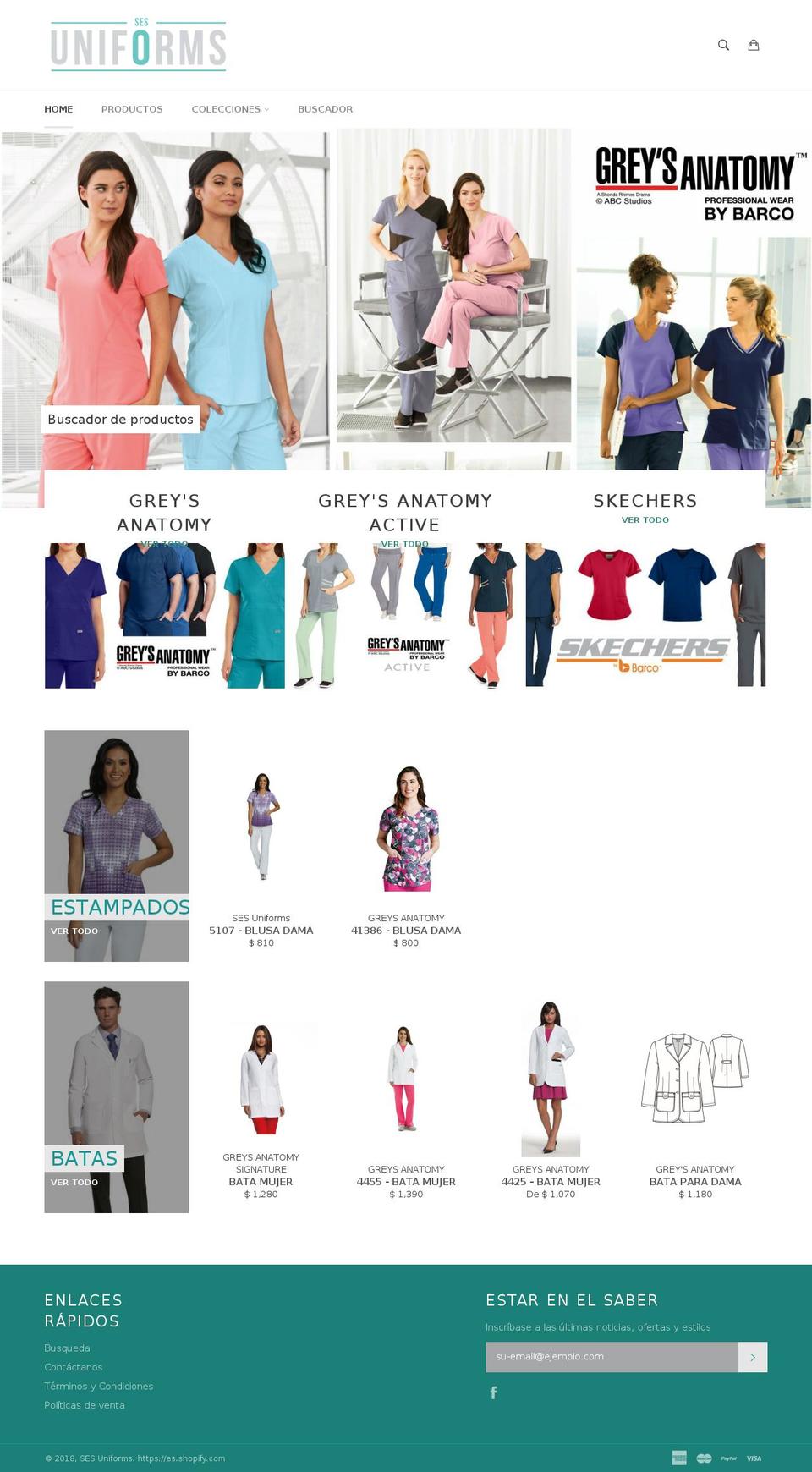 sesuniforms.com — Shopify storefront screenshot