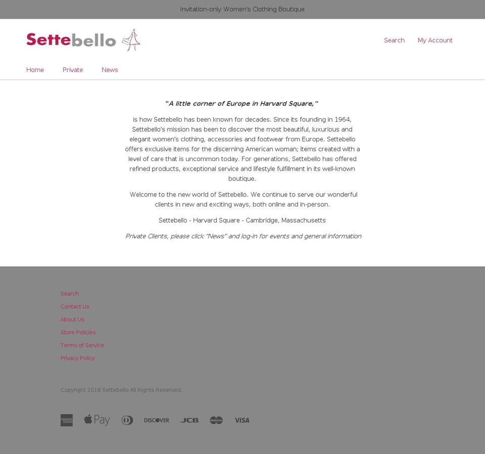 setabello.com — Shopify storefront screenshot