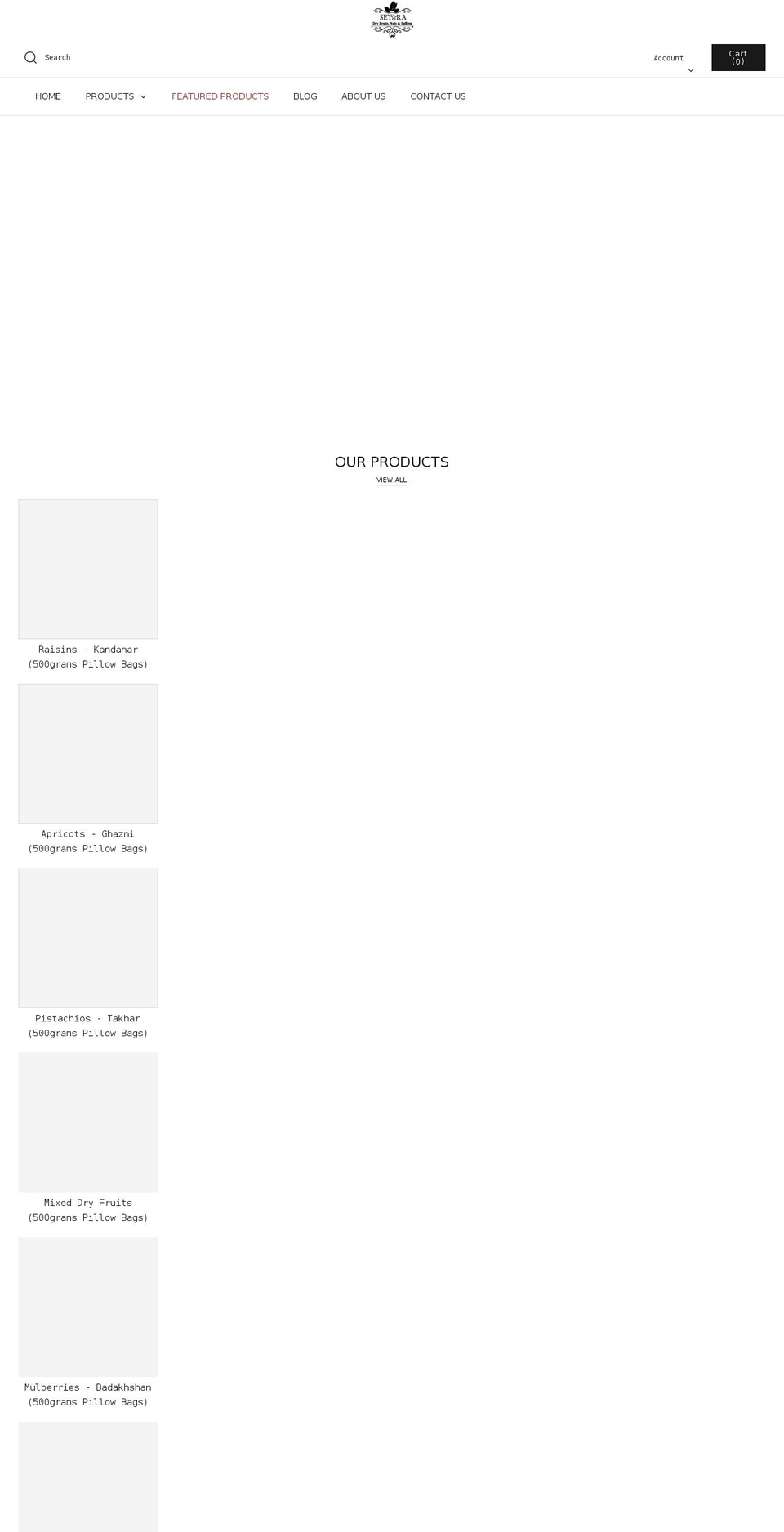 setara.com shopify website screenshot