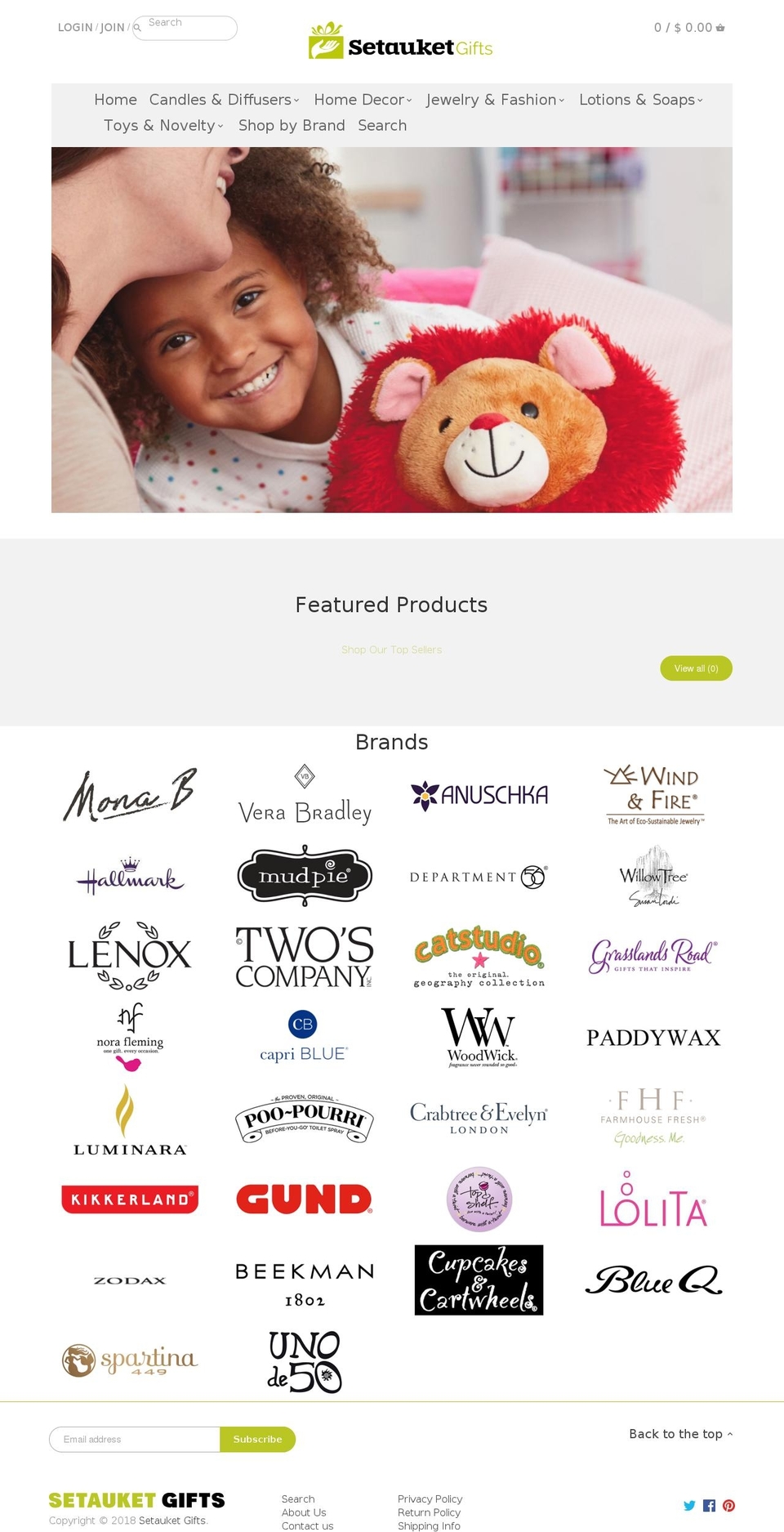 setauketgifts.com — Shopify storefront screenshot