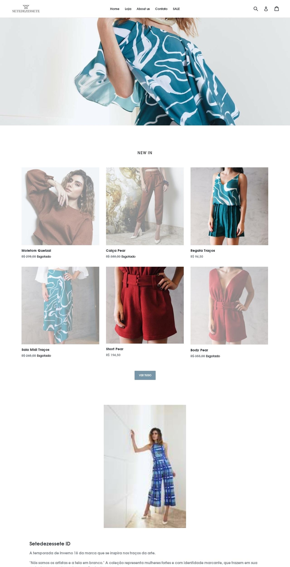 setedezessete.com — Shopify storefront screenshot
