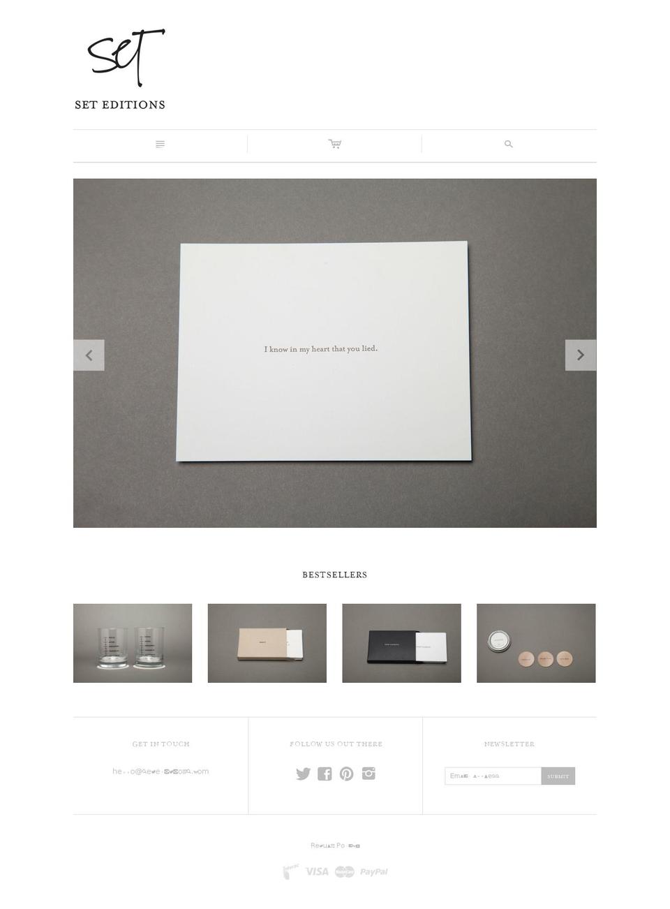 Set Editions Shopify theme site example seteditions.com