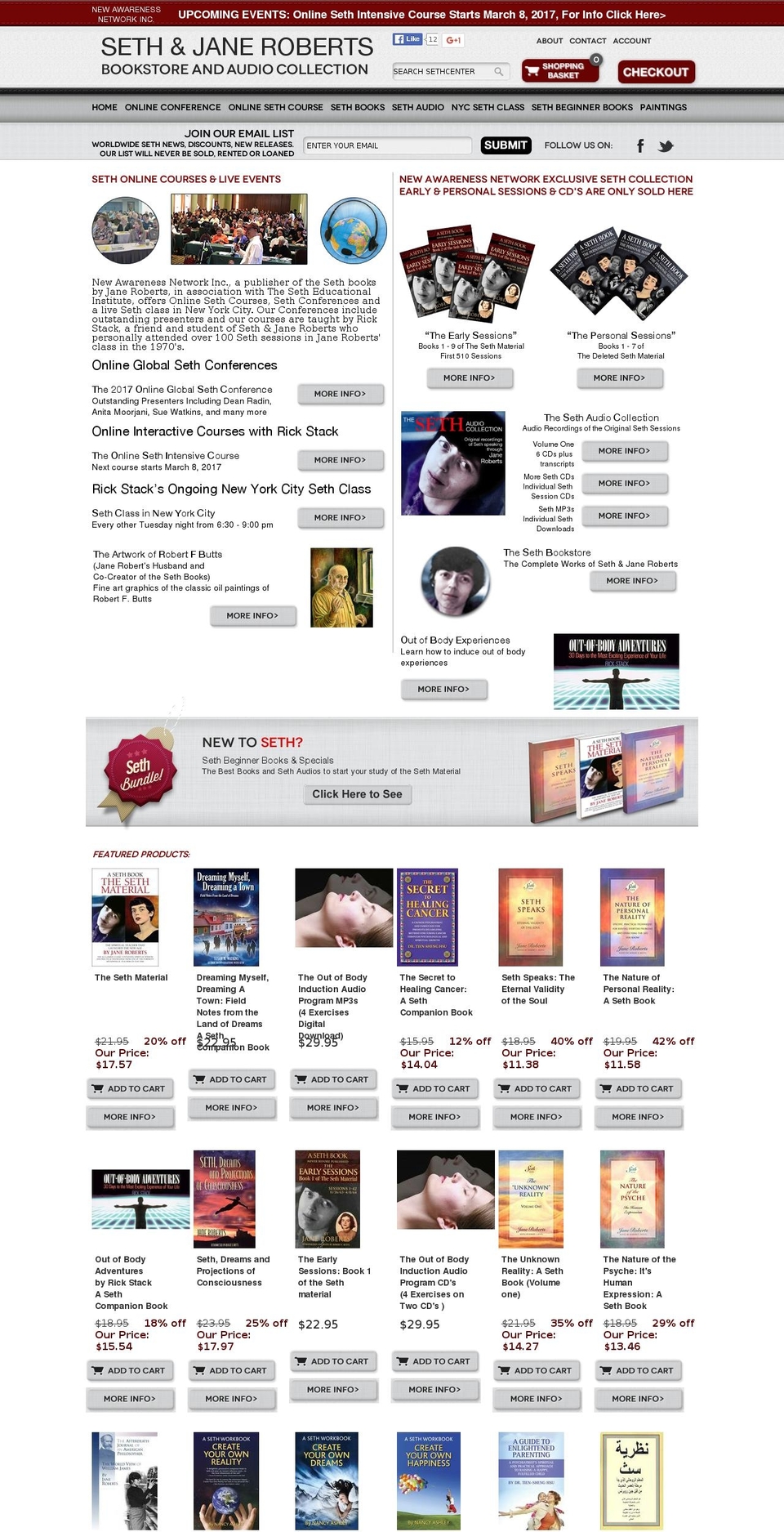 sethcenter.net shopify website screenshot