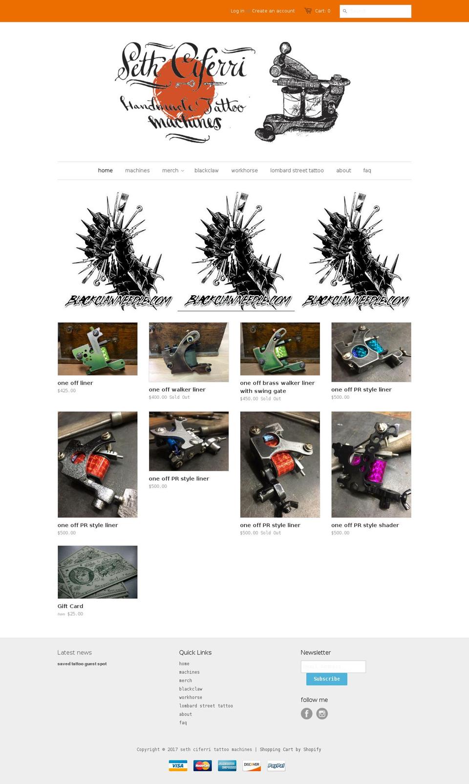 sethciferri.com shopify website screenshot