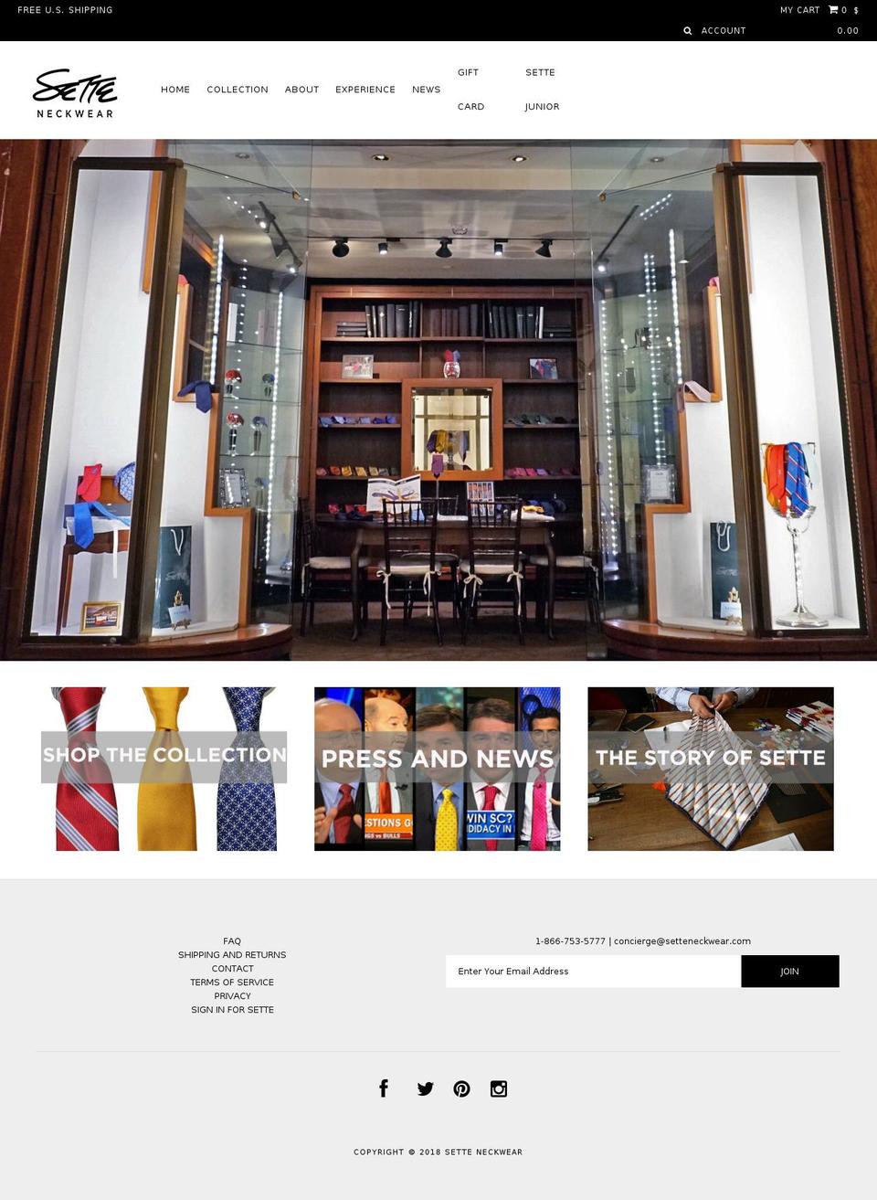 settenecktie.com shopify website screenshot