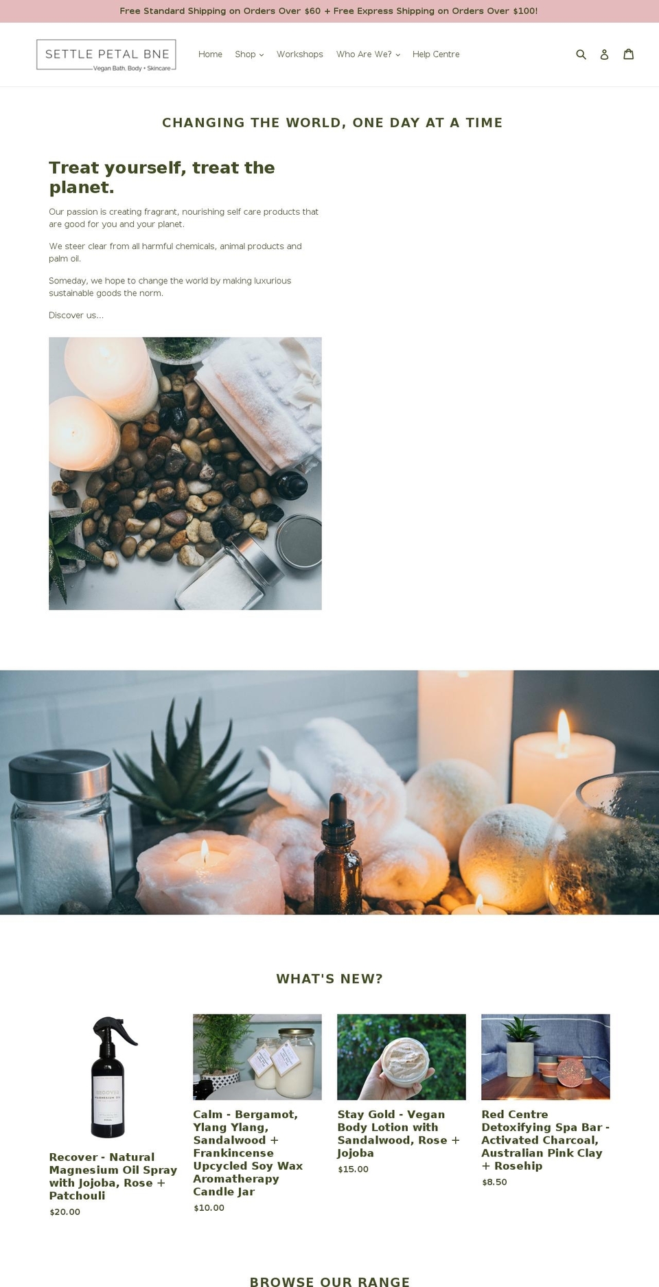 settlepetalbne.com — Shopify storefront screenshot
