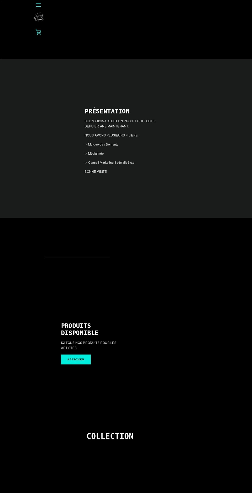 seuzorigine.com — Shopify storefront screenshot