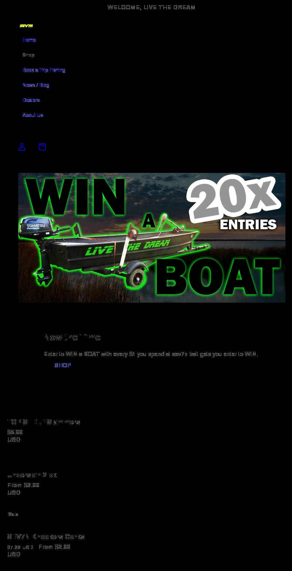 sev7nbaits.com shopify website screenshot