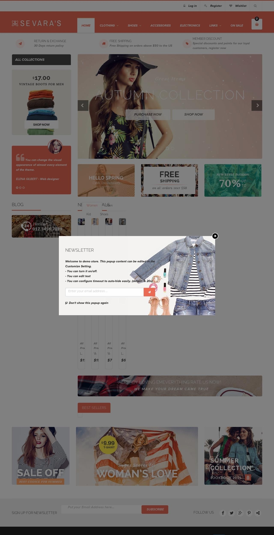 sevaras.com shopify website screenshot