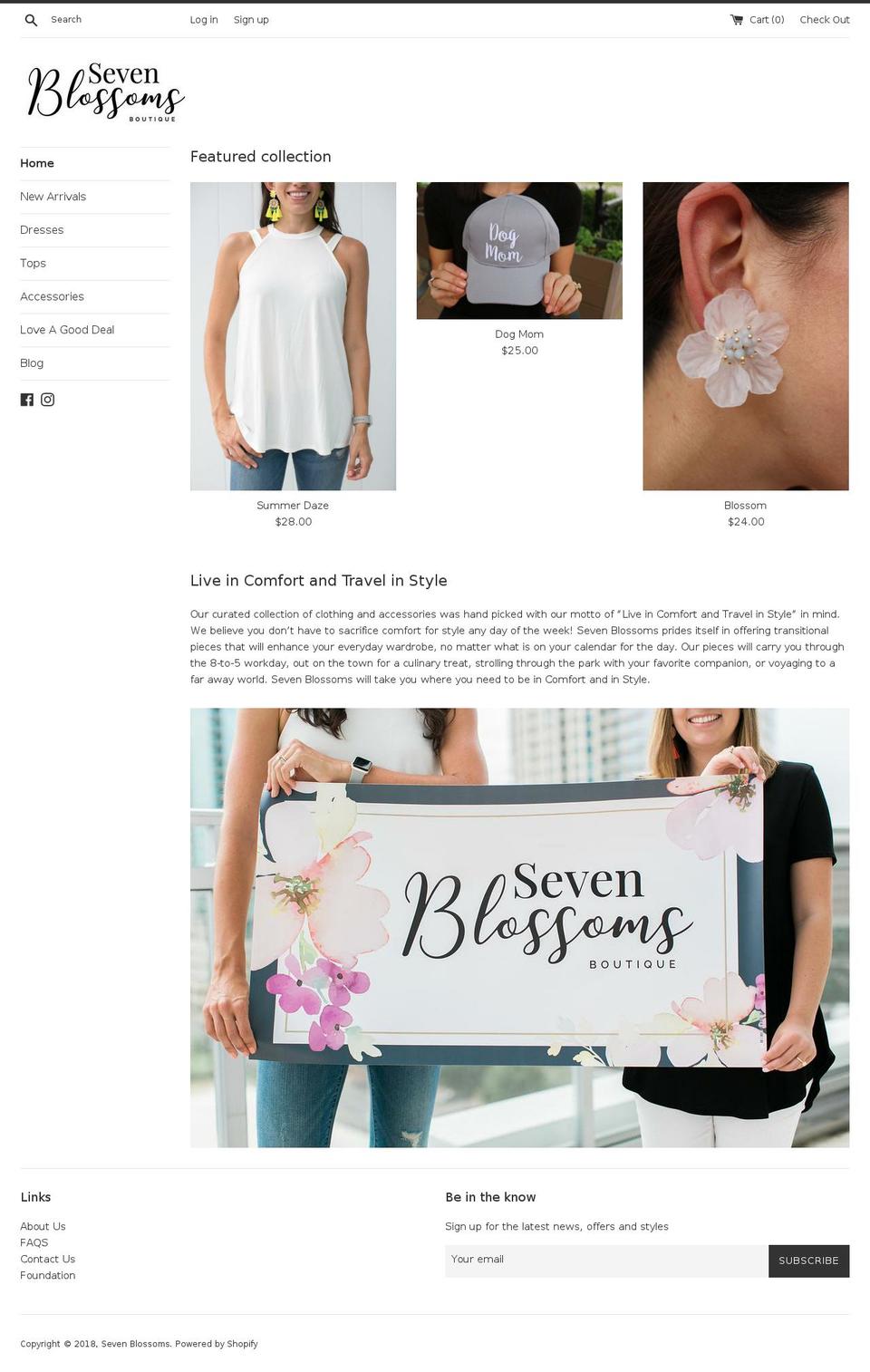 seven-blossoms.com — Shopify storefront screenshot