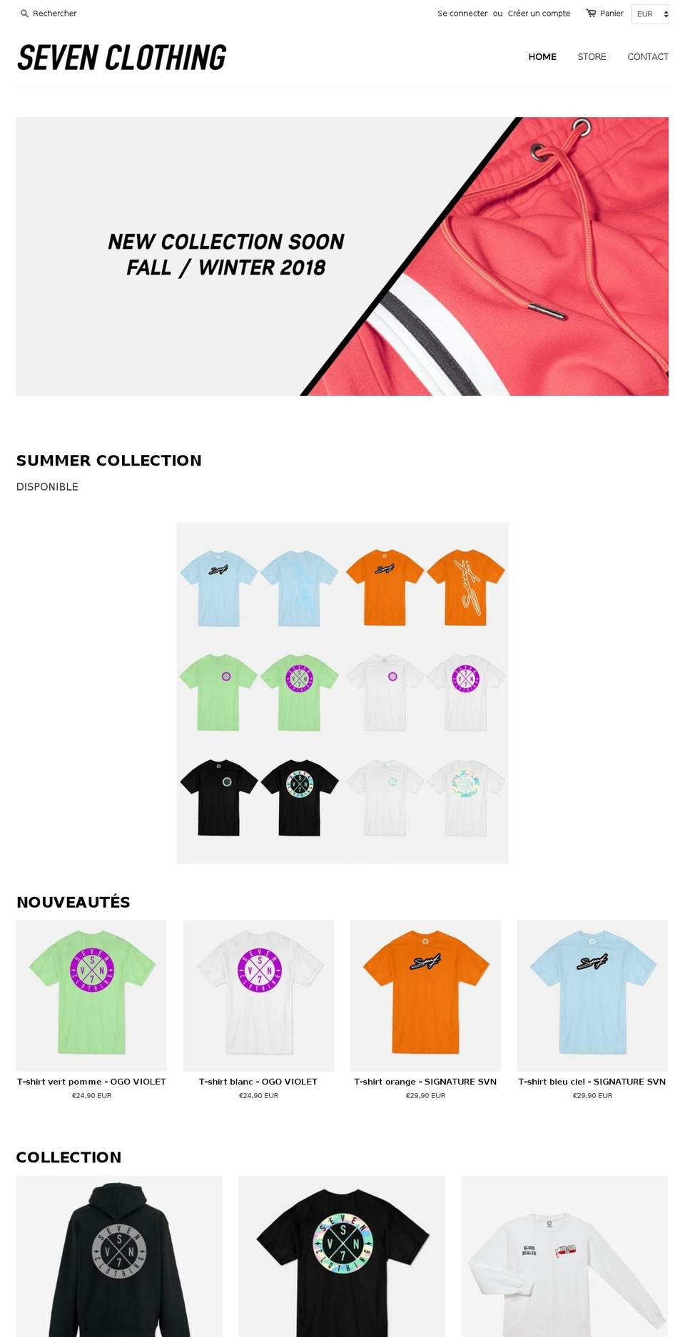 seven-clothing.com — Shopify storefront screenshot