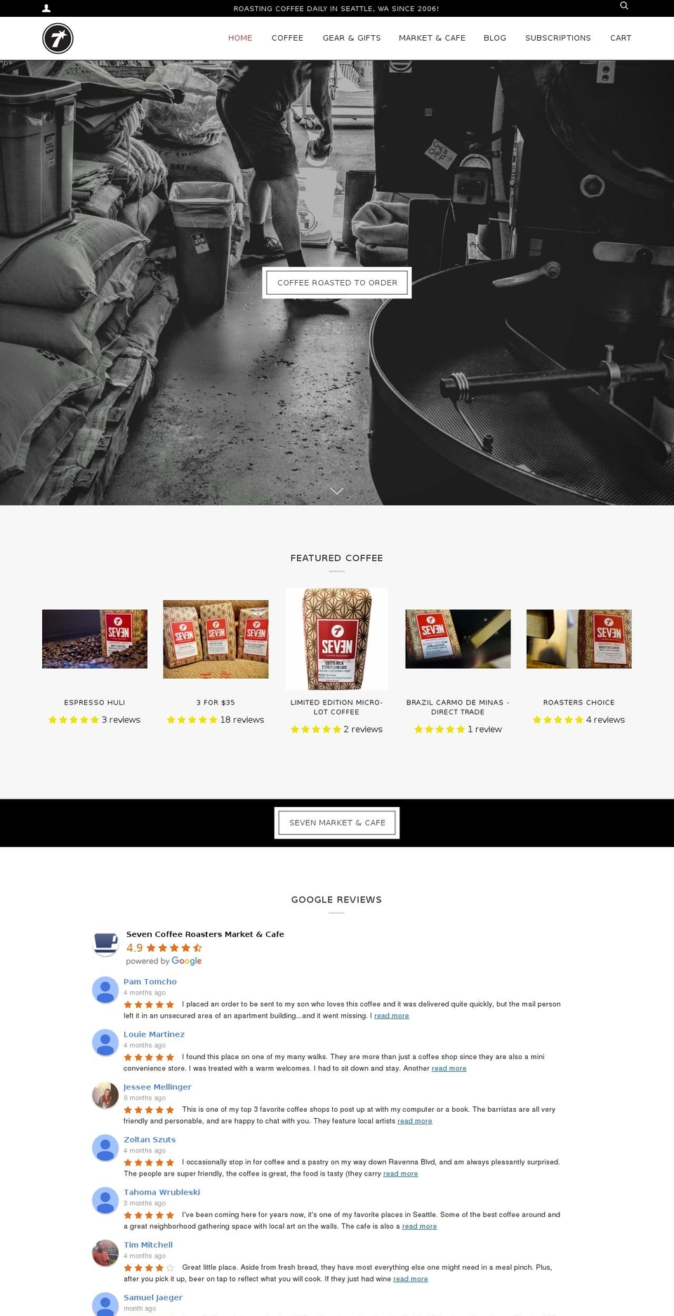 turbo Shopify theme site example seven-coffee-roasters.myshopify.com