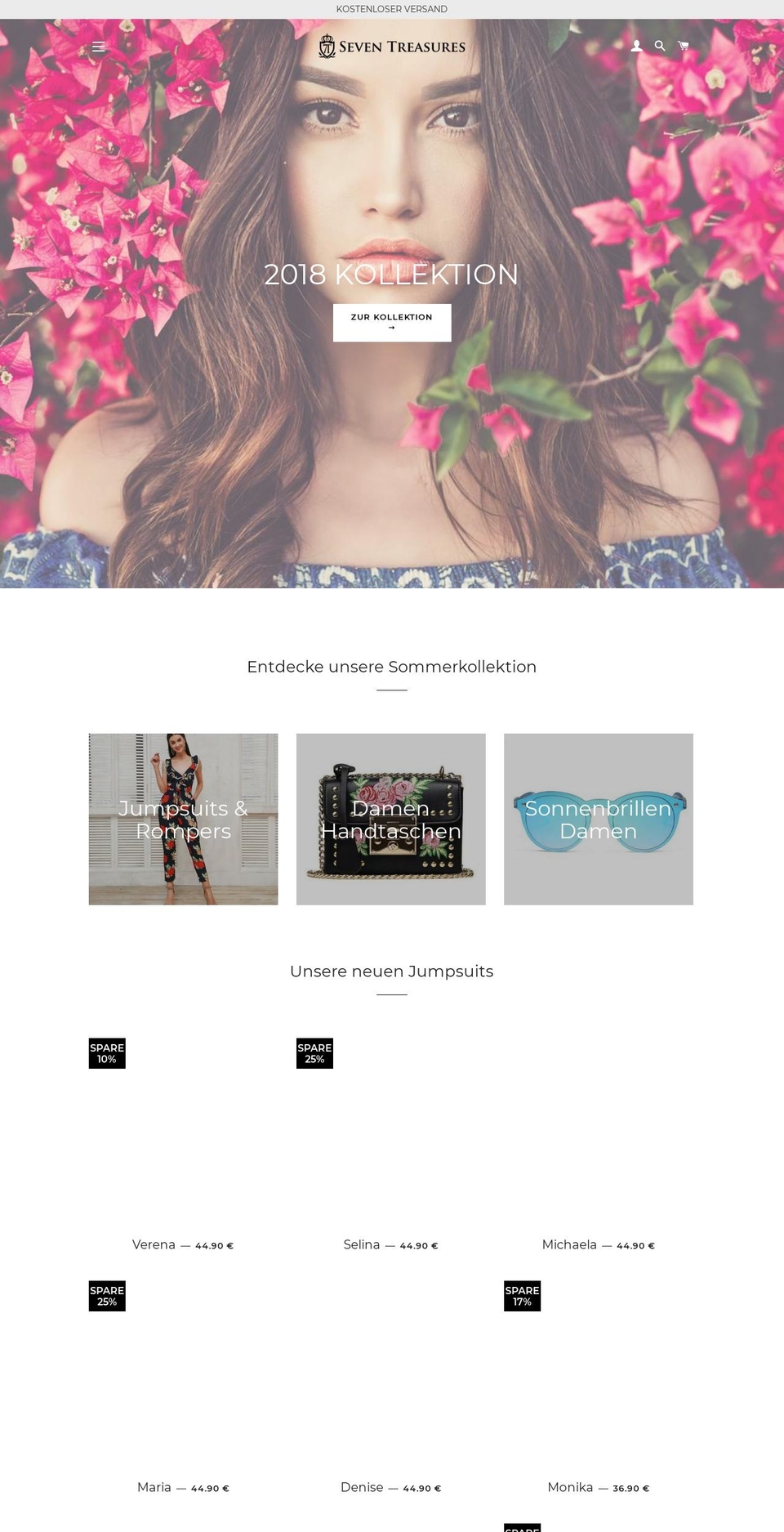 seven-treasures.com shopify website screenshot