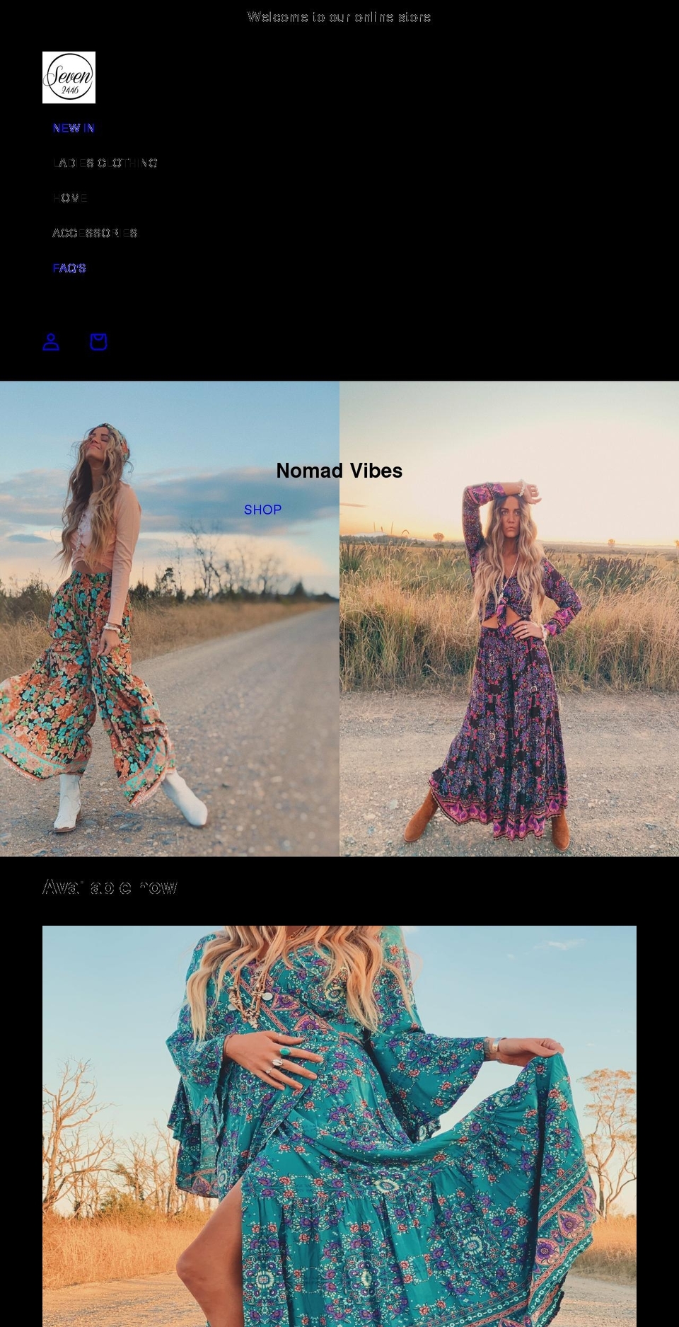 seven2446.com shopify website screenshot