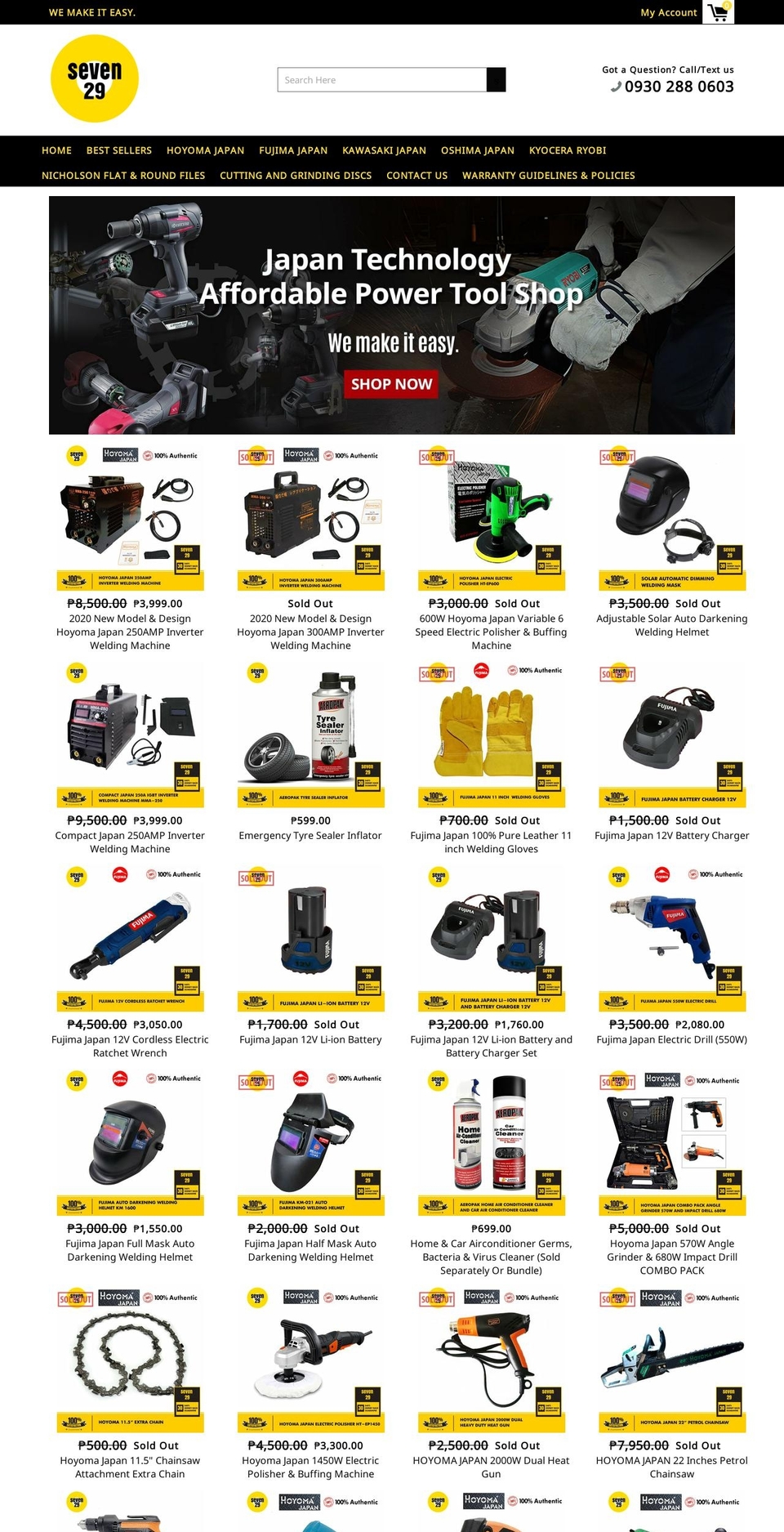 seven29shop.com — Shopify storefront screenshot