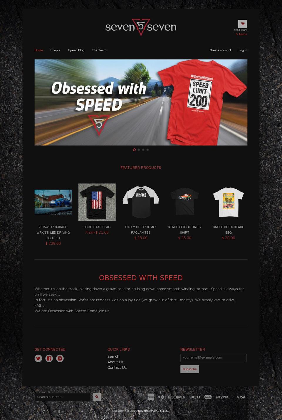seven5sevenracing.com — Shopify storefront screenshot