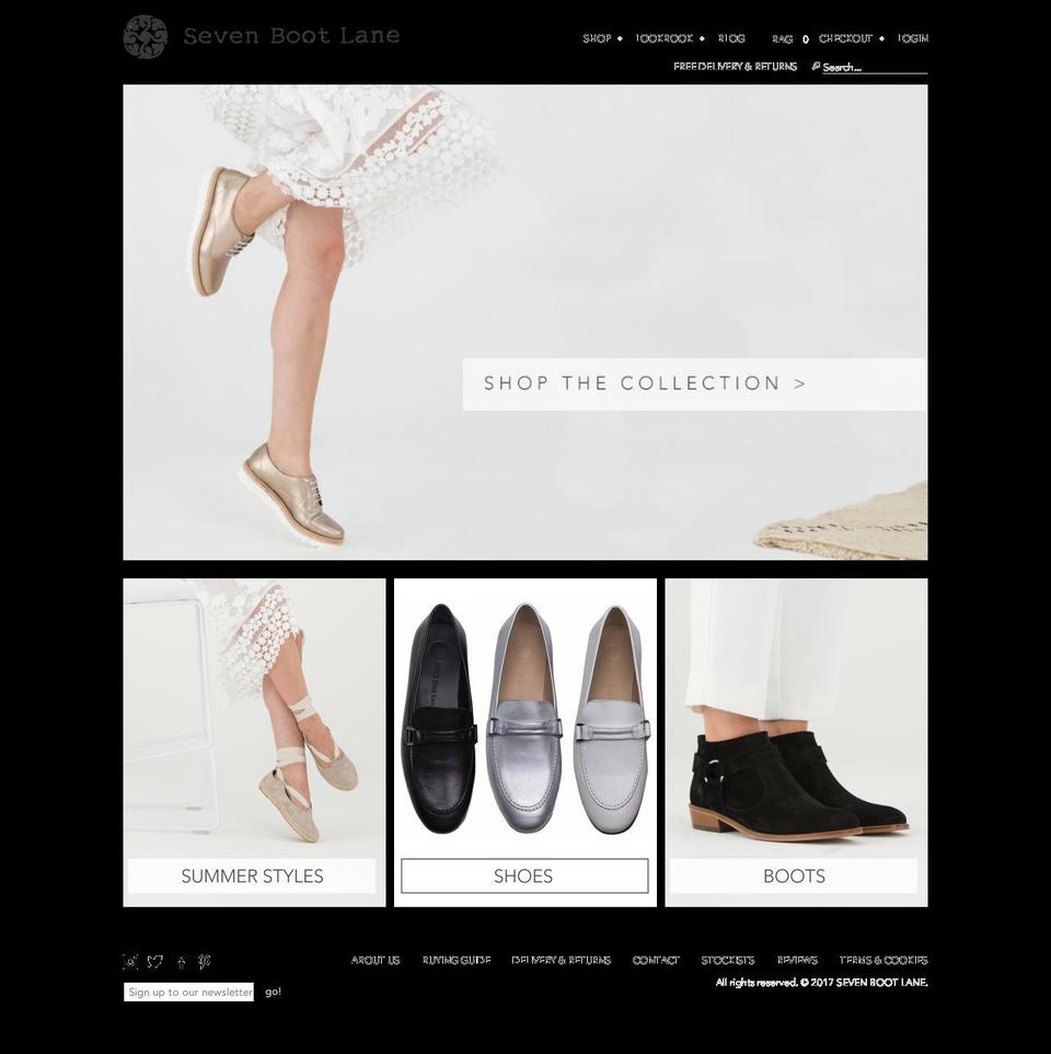 sevenbootlane.net shopify website screenshot