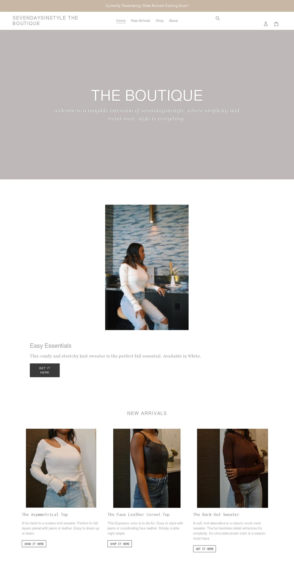 sevendaysinstyle-boutique.myshopify.com shopify website screenshot