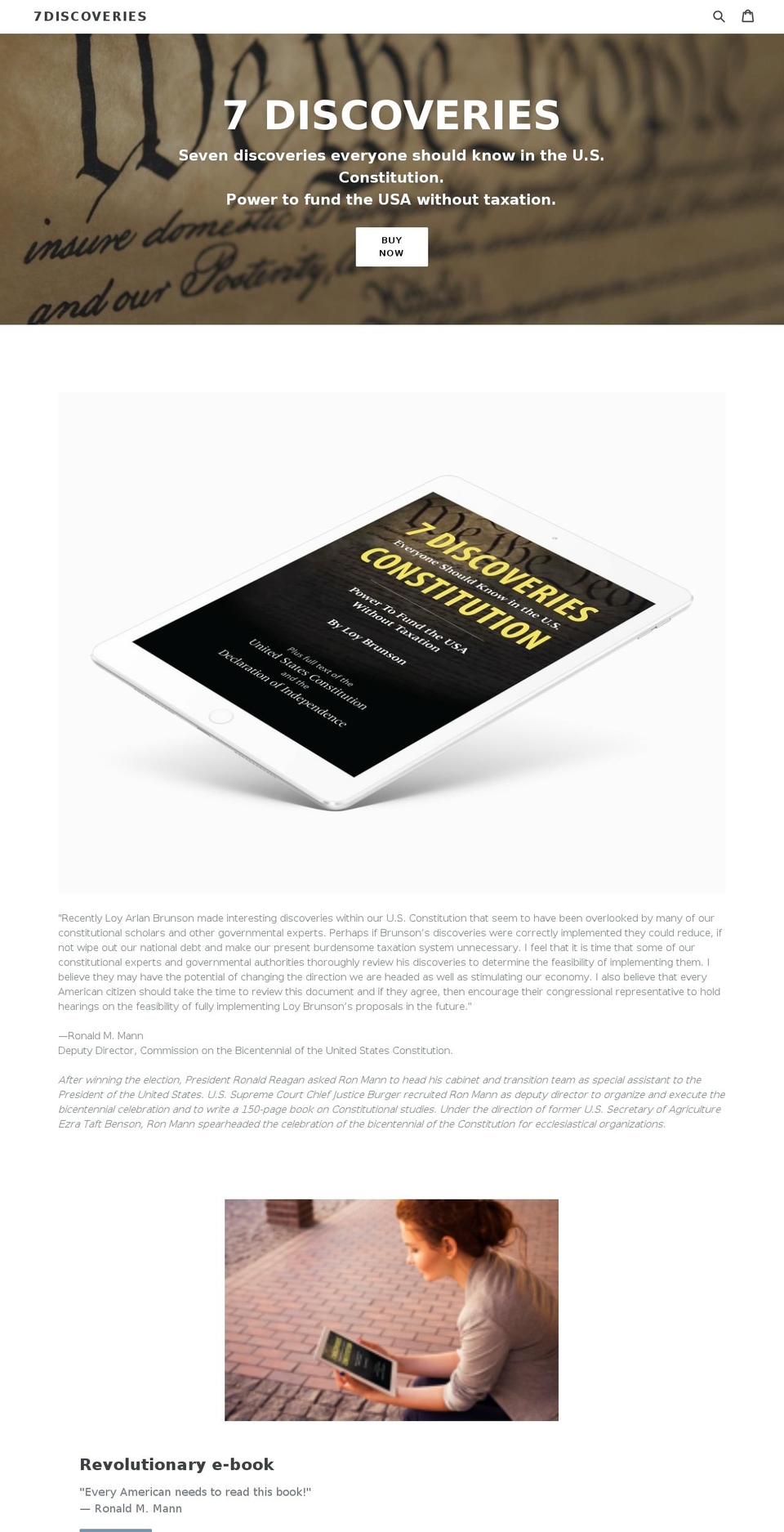 sevendiscoveries.com — Shopify storefront screenshot