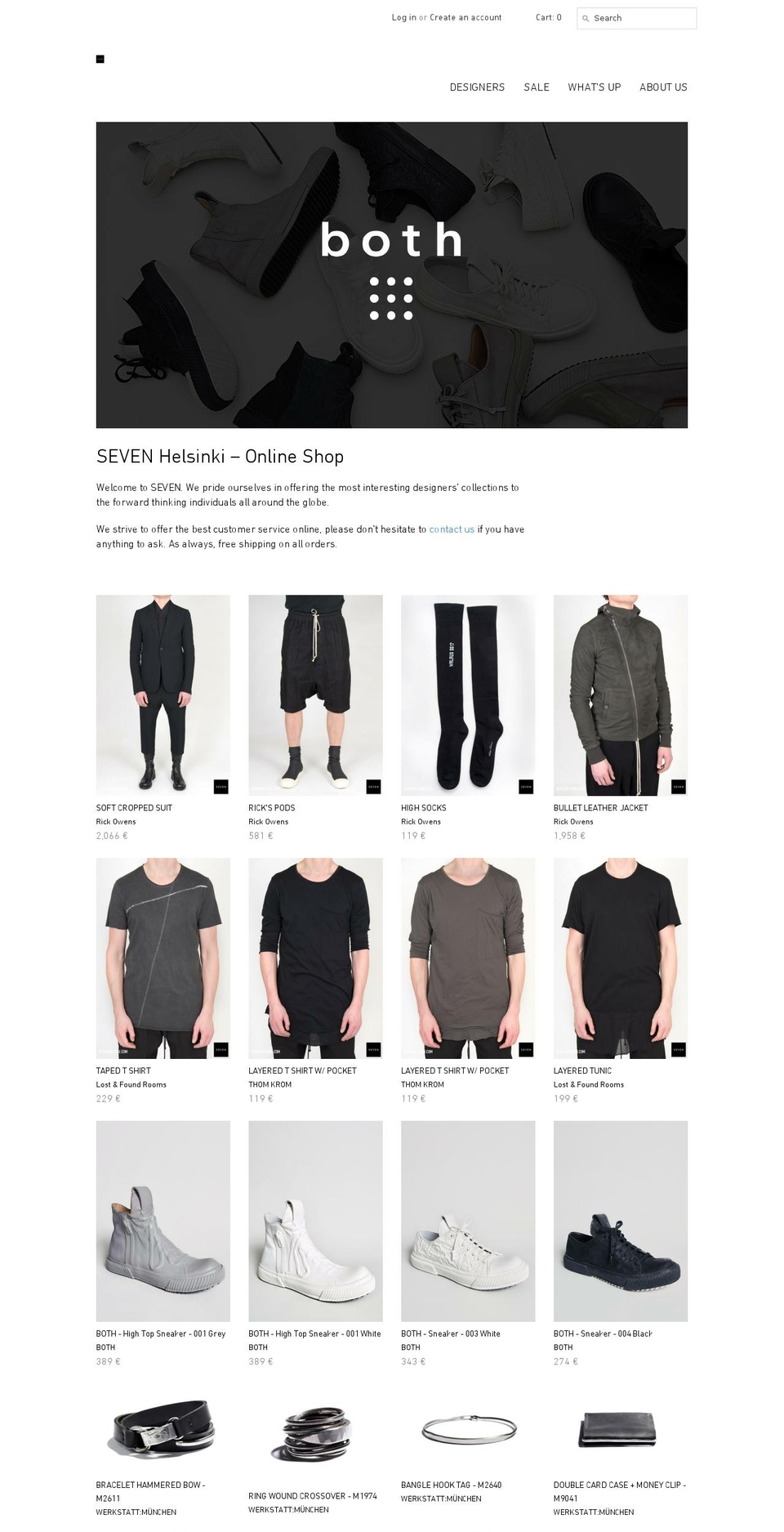 sevenhelsinki.com shopify website screenshot