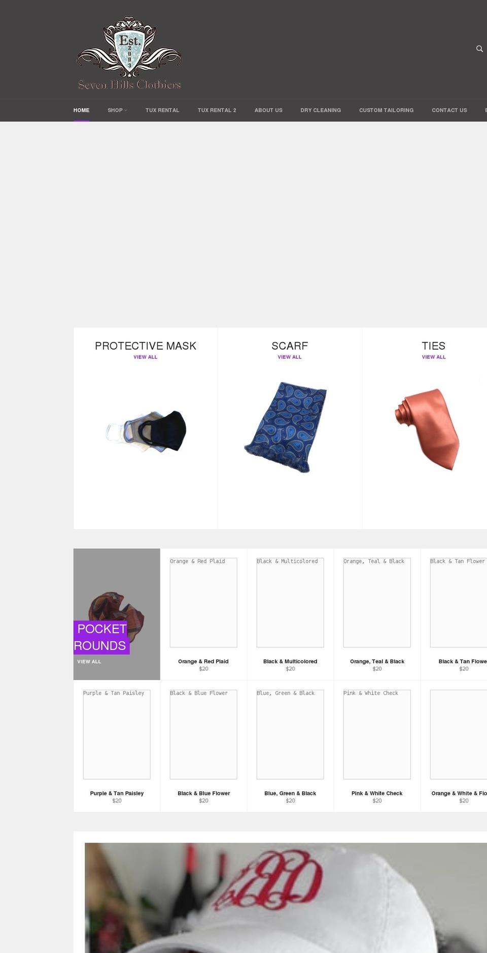 sevenhillsclothiers.com shopify website screenshot