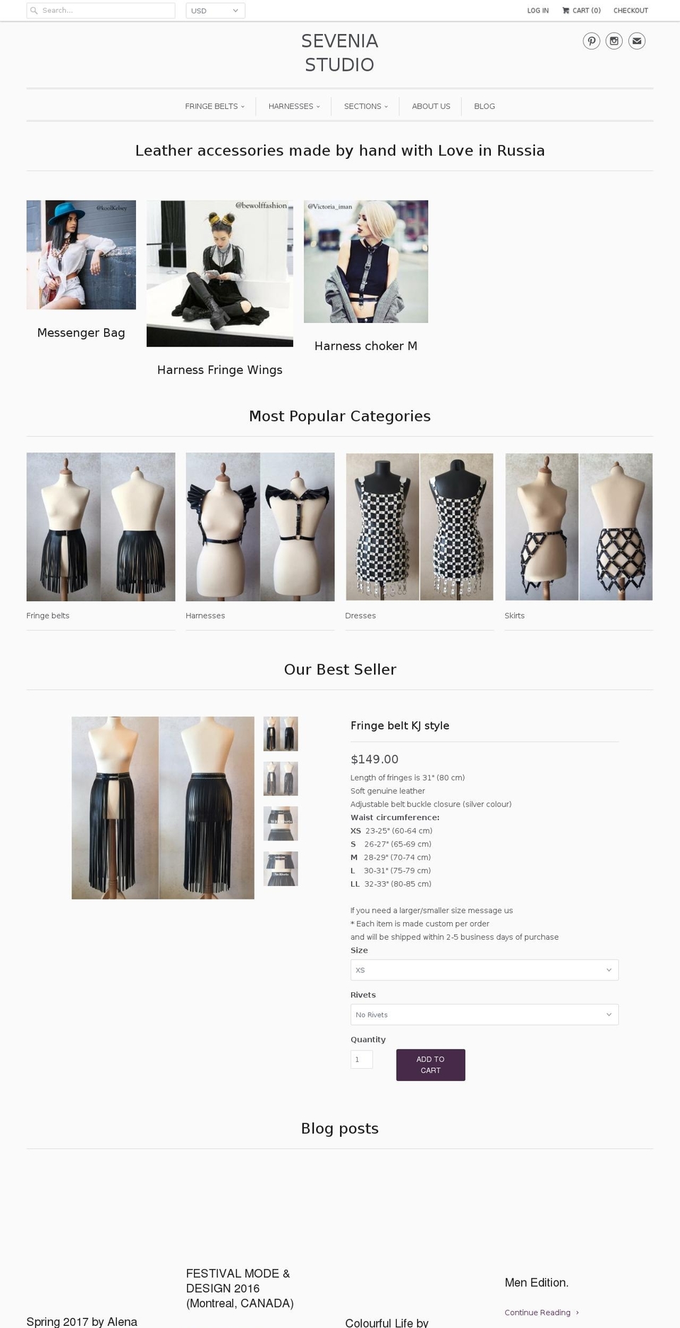 seveniastudio.com shopify website screenshot