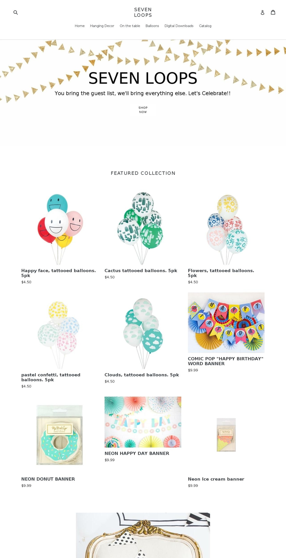 sevenloops.com shopify website screenshot