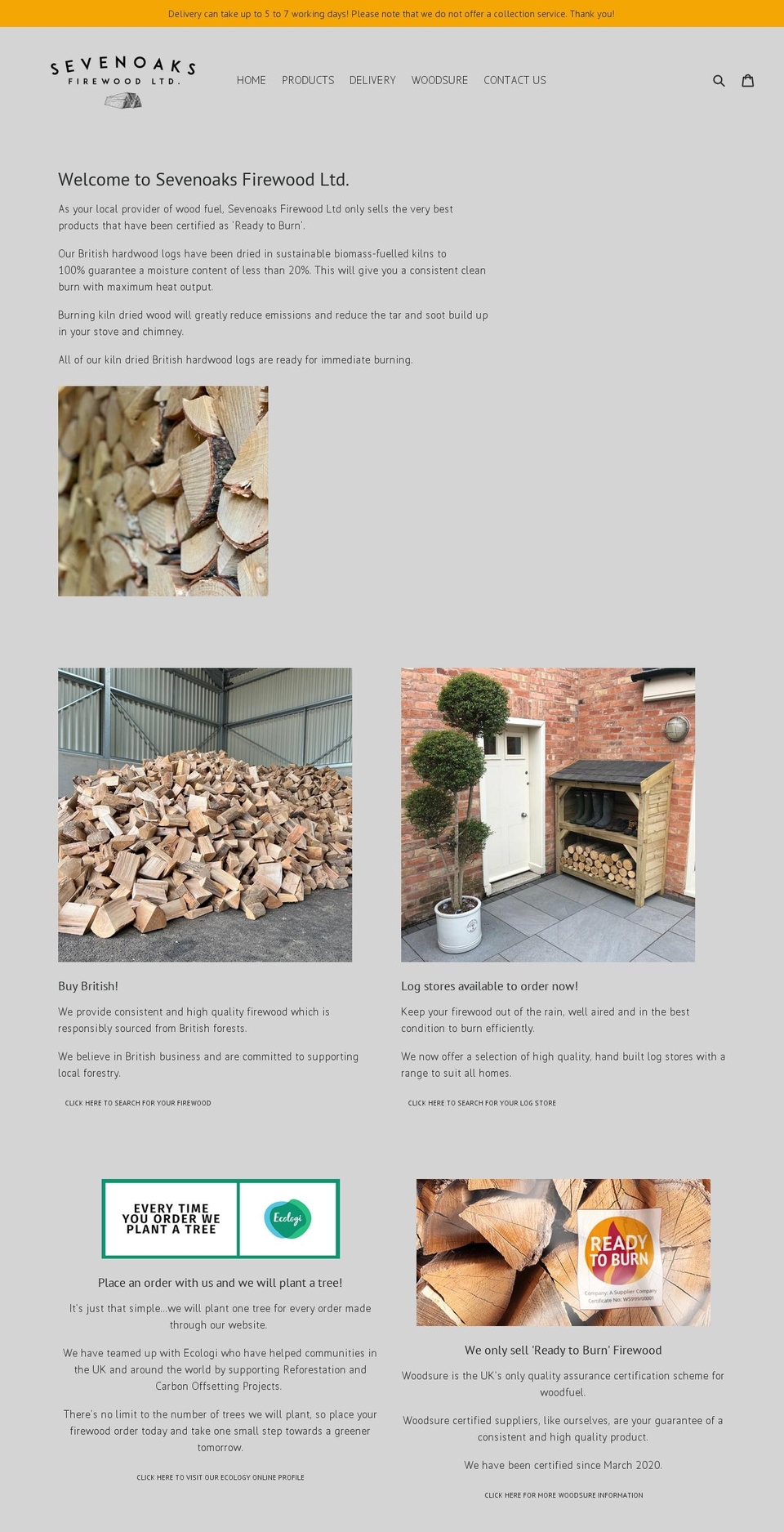 sevenoaksfirewood.co.uk shopify website screenshot