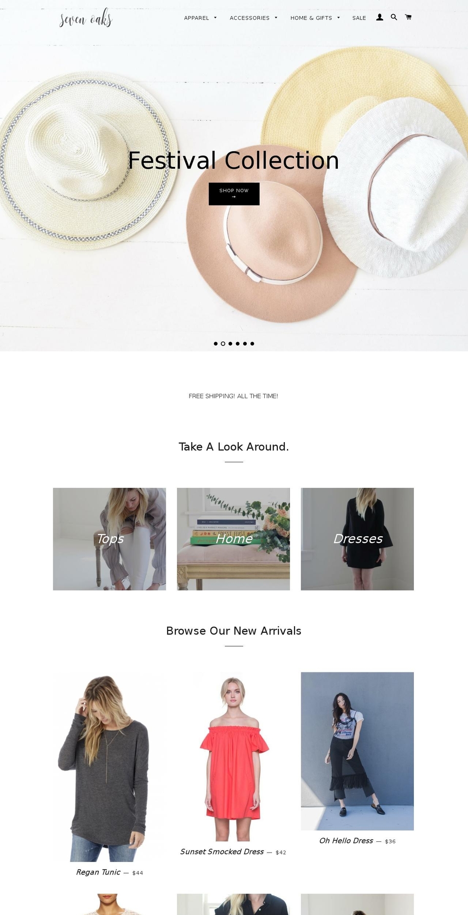 sevenoakshome.com shopify website screenshot
