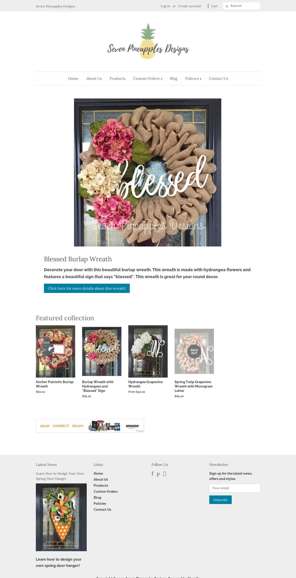 sevenpineapplesdesigns.com — Shopify storefront screenshot