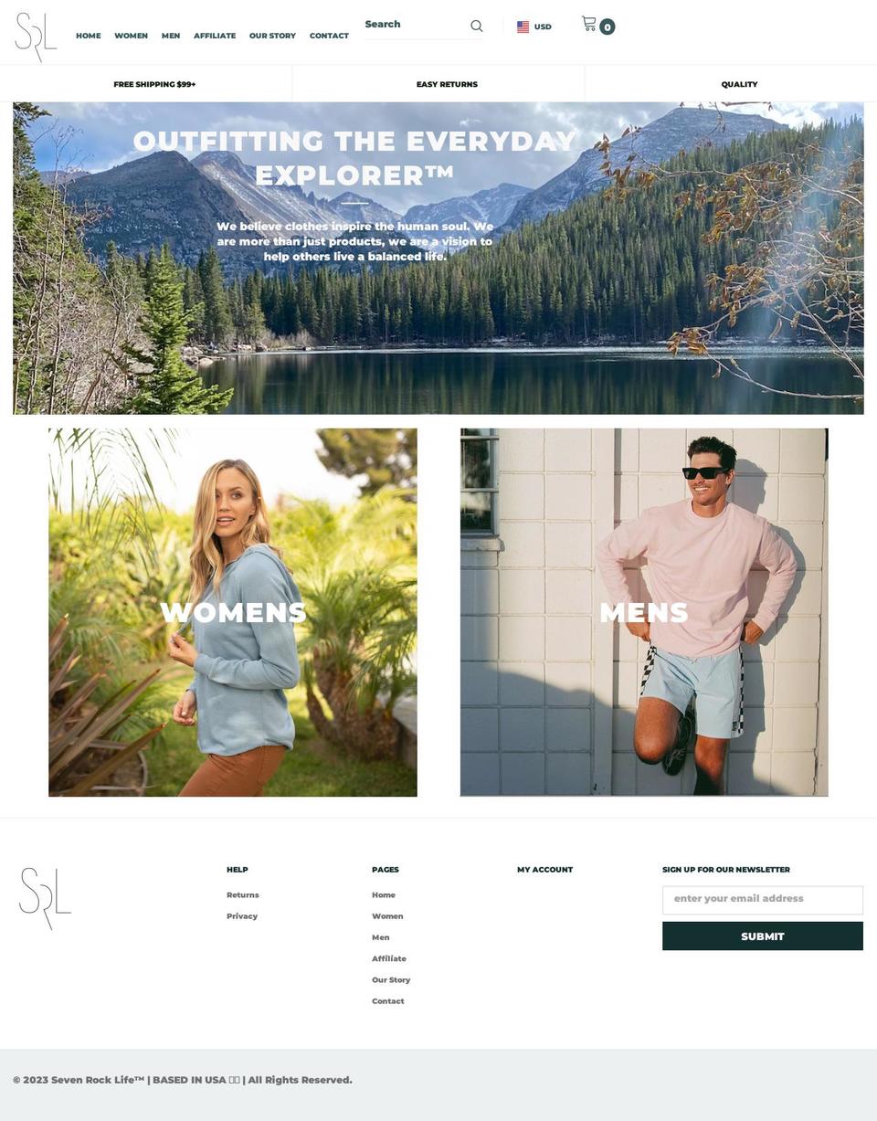 sevenrocklife.com shopify website screenshot