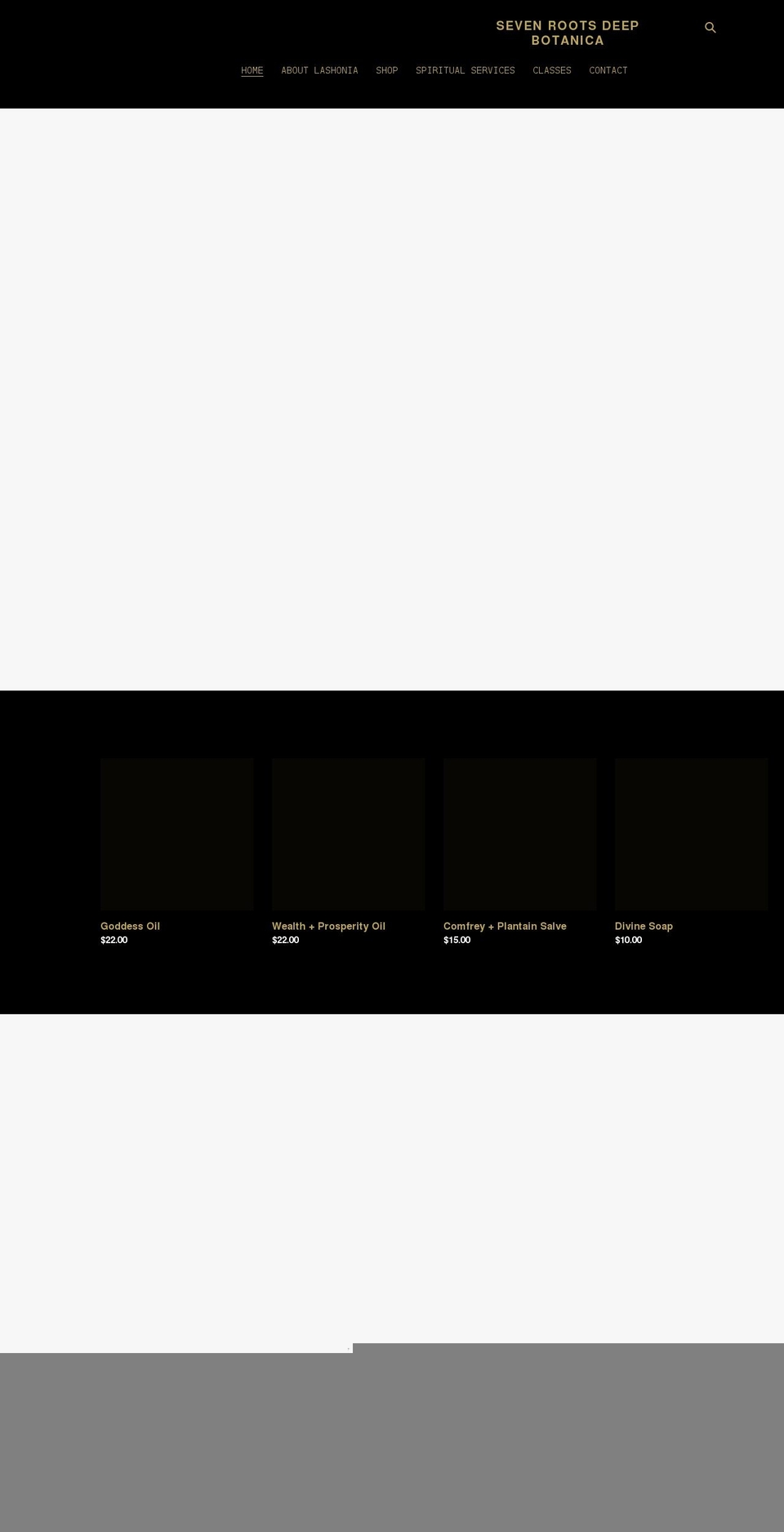 sevenrootsdeep.com shopify website screenshot