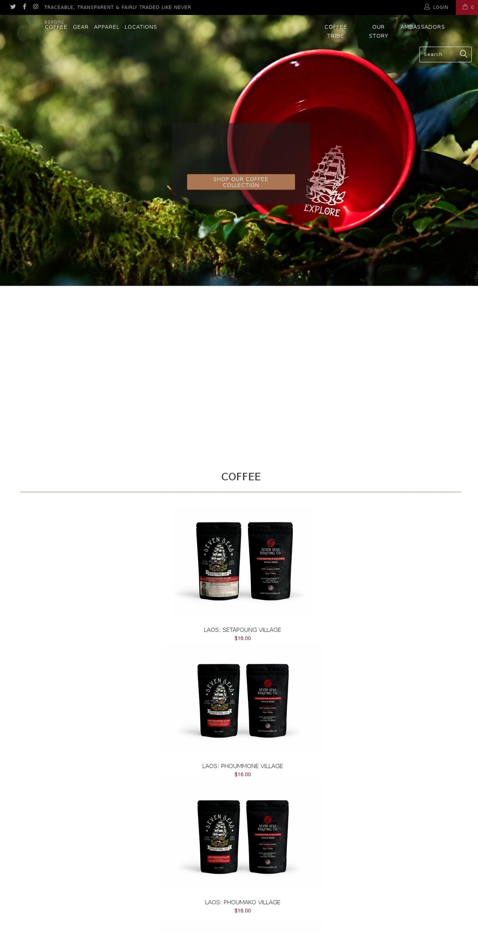 Turbo - 24 Oct 17 Shopify theme site example sevenseasroasting.com