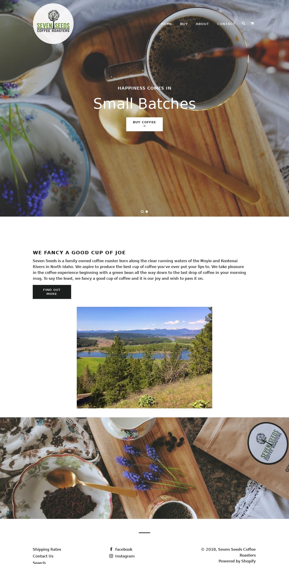 sevenseedsroasters.com shopify website screenshot