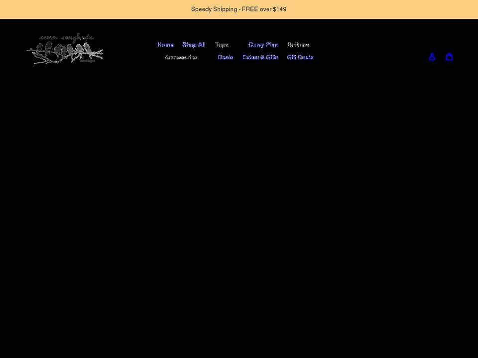 sevensongbirds.com shopify website screenshot
