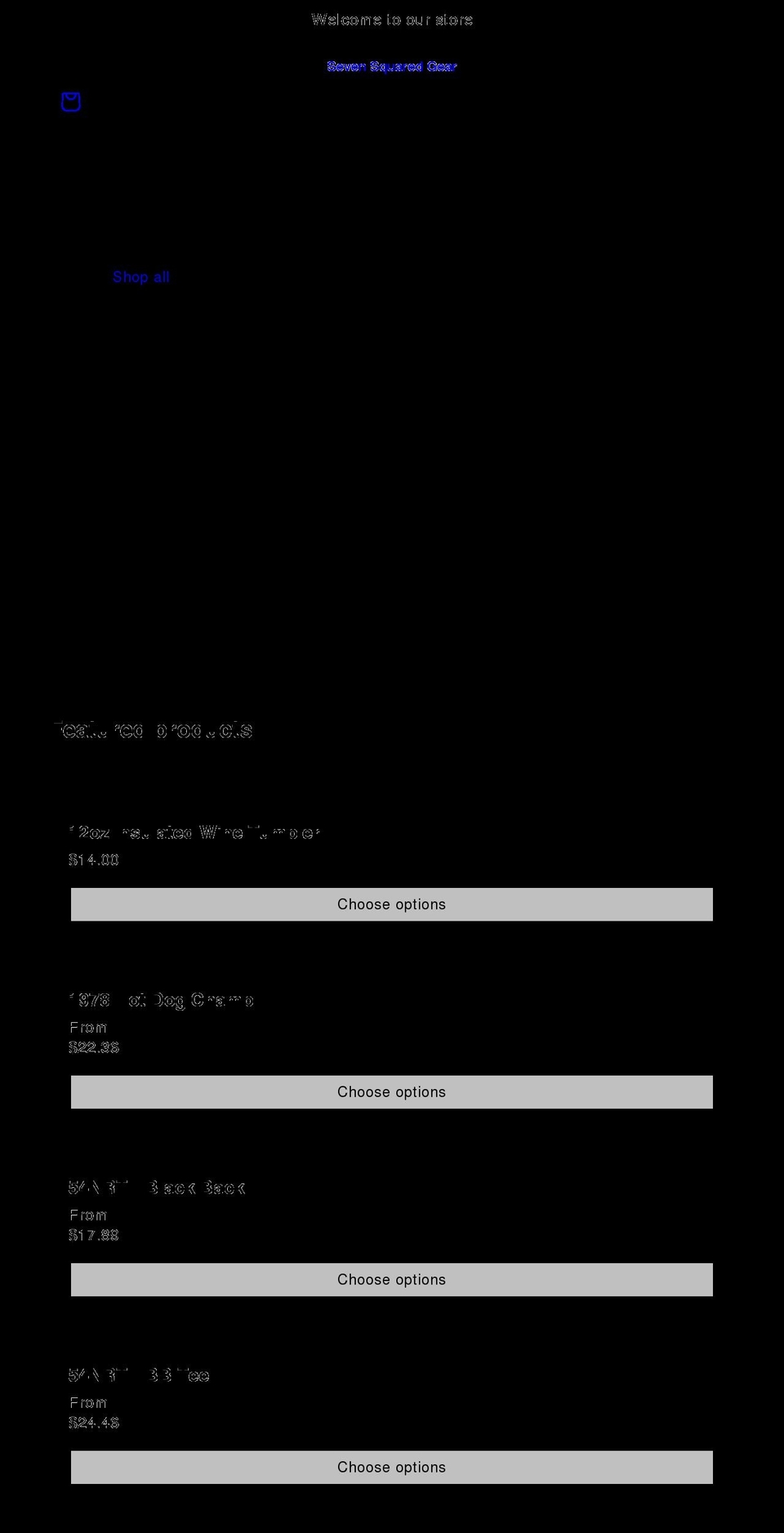 sevensquaredgear.com — Shopify storefront screenshot