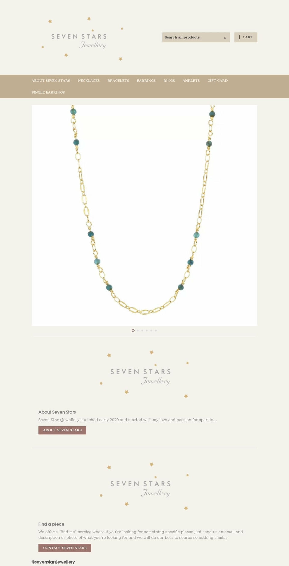 sevenstarsjewellery.com shopify website screenshot