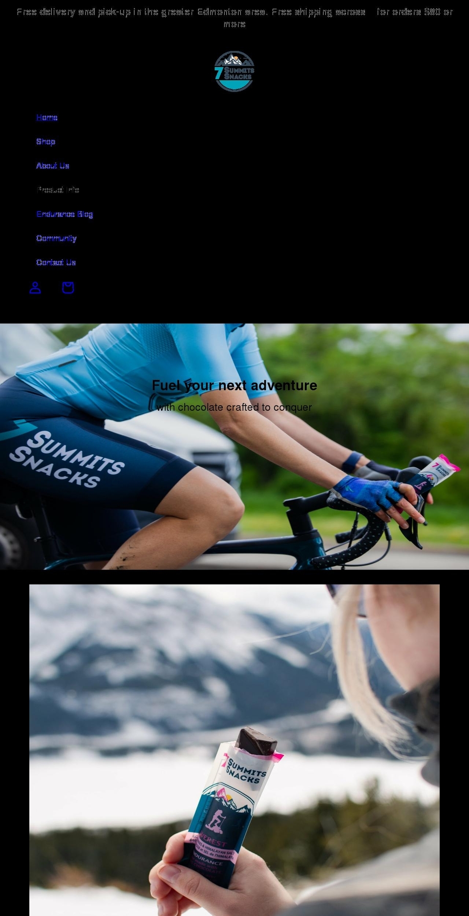 sevensummitssnacks.com shopify website screenshot