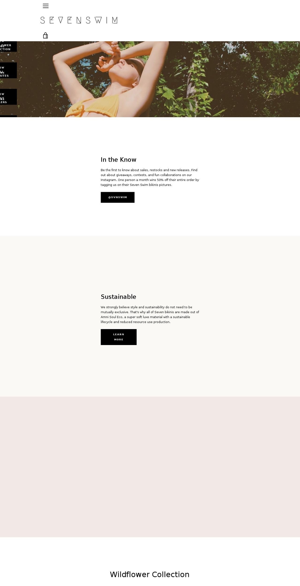sevenswimwear.com shopify website screenshot