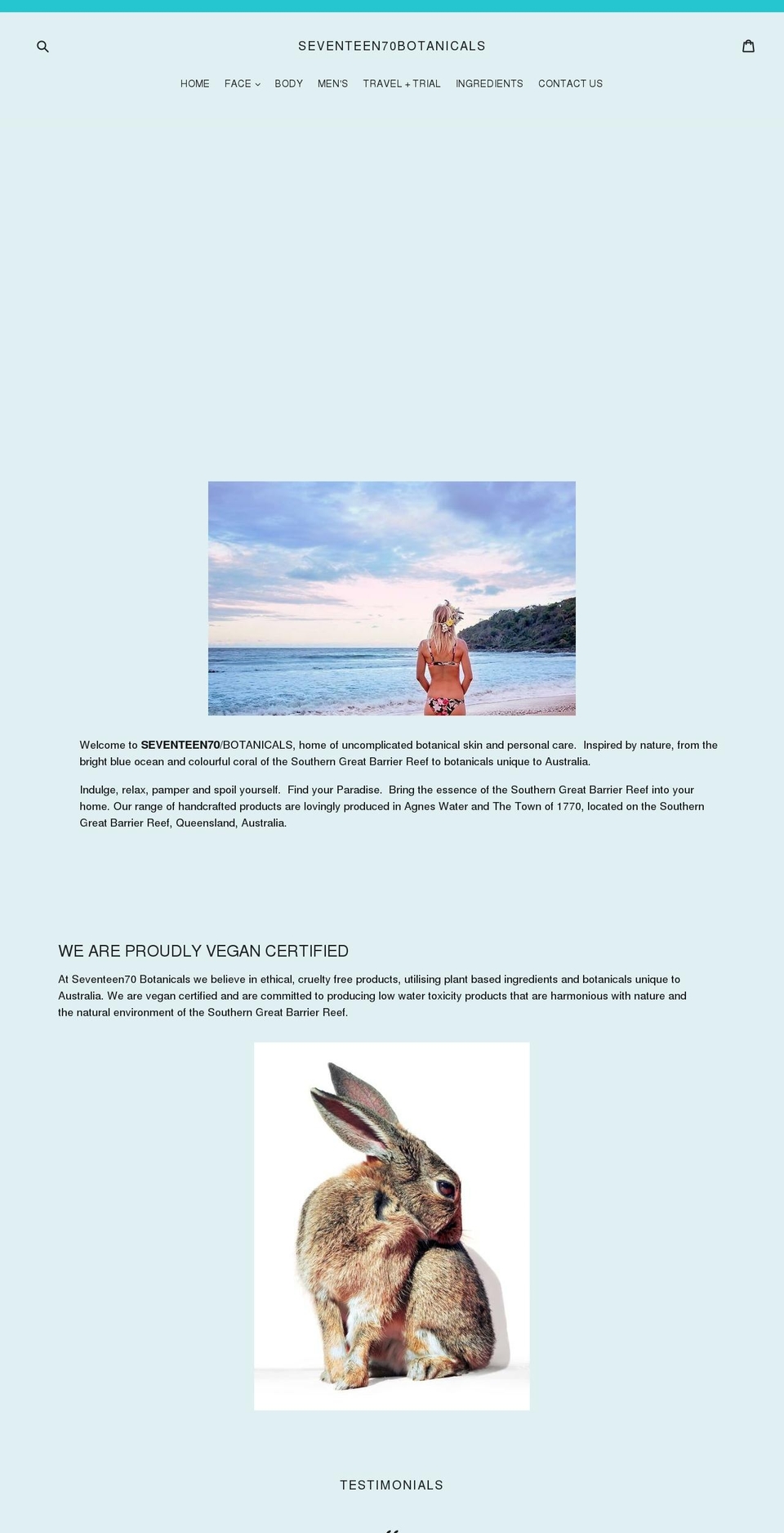 seventeen70botanicals.com — Shopify storefront screenshot