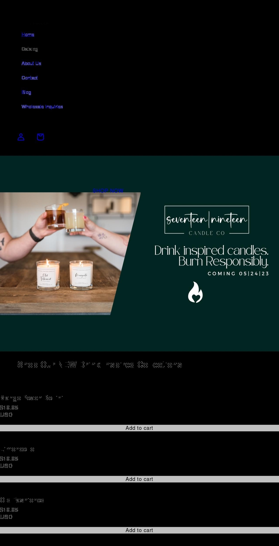 seventeennineteen.com shopify website screenshot