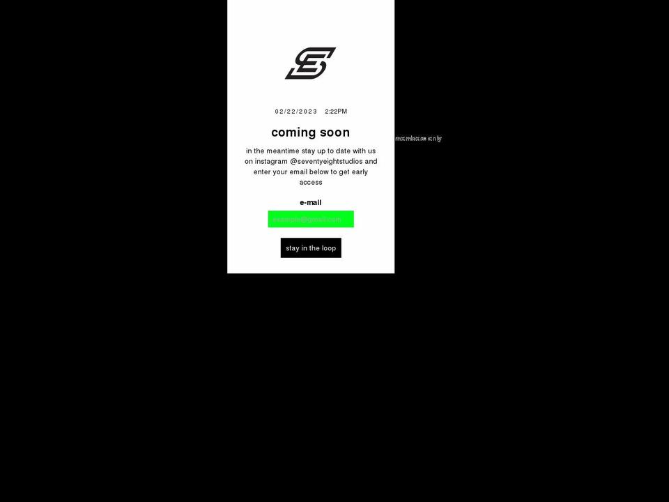 seventyeightstudios.com shopify website screenshot