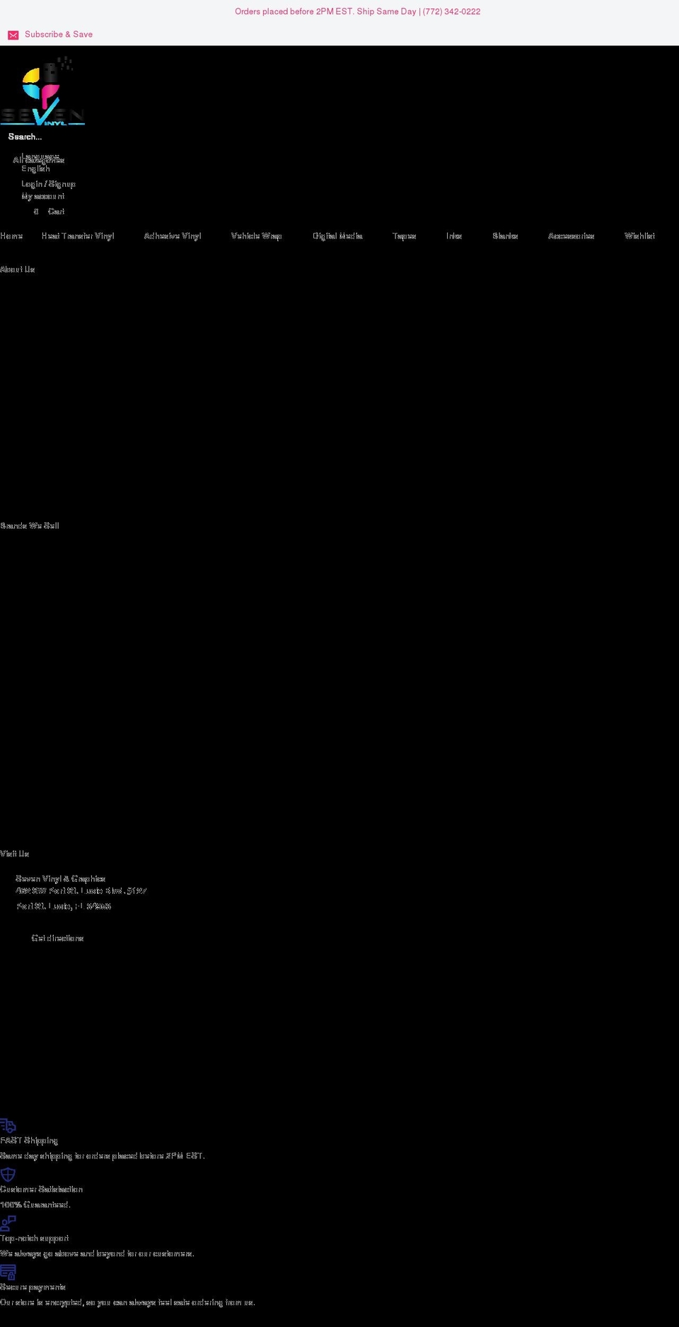 sevenvinyl.com shopify website screenshot