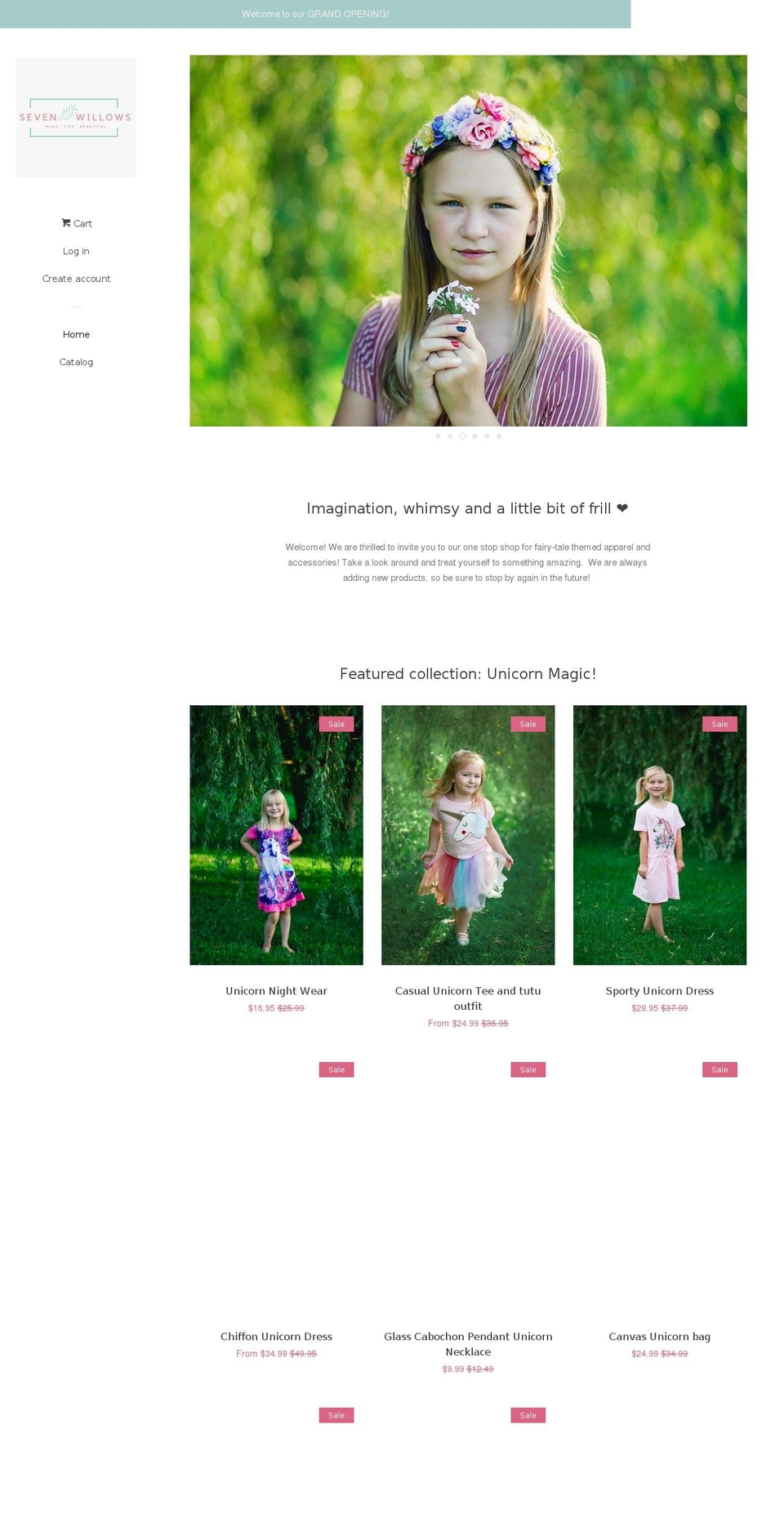 sevenwillows.com — Shopify storefront screenshot