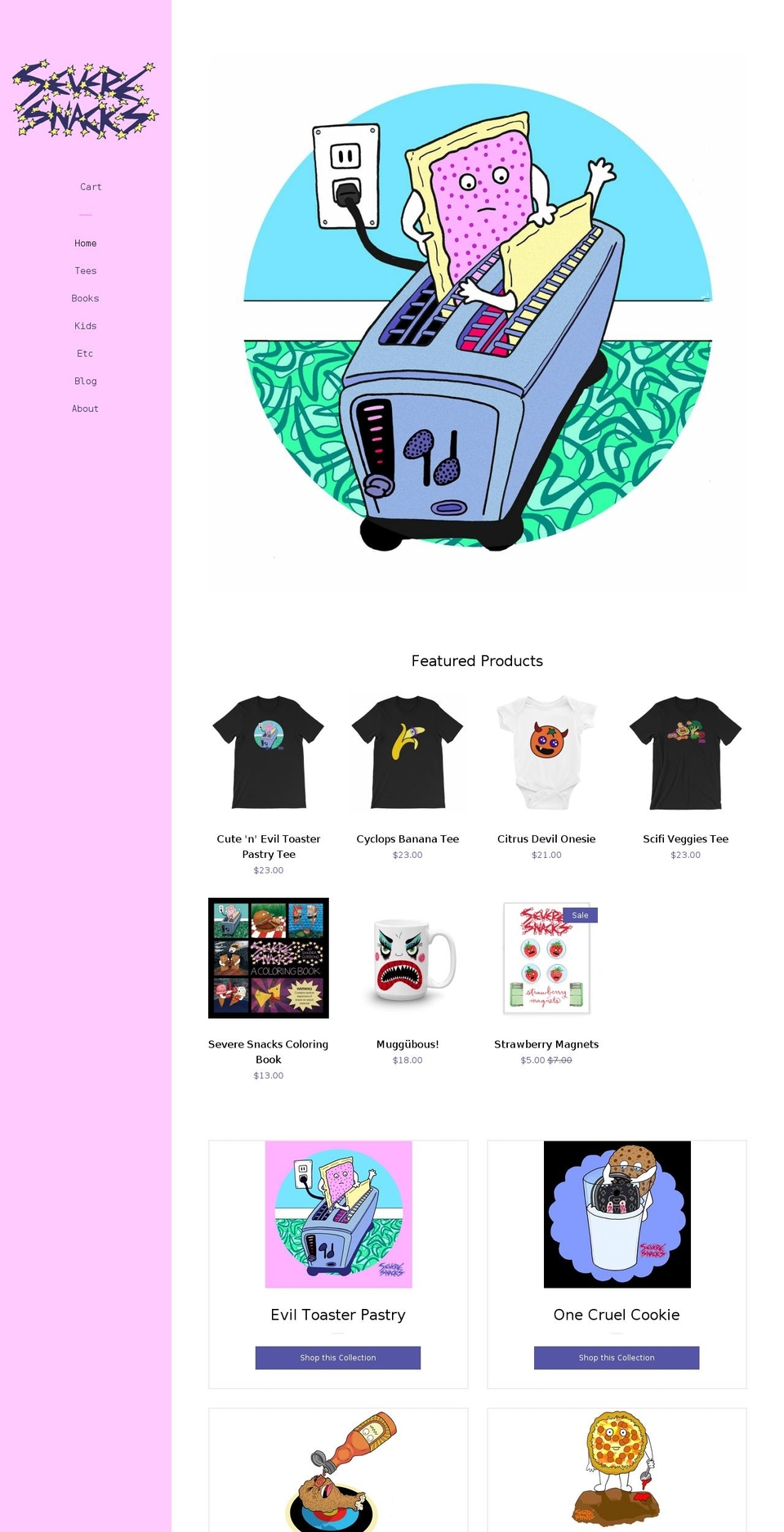 severesnacks.com shopify website screenshot